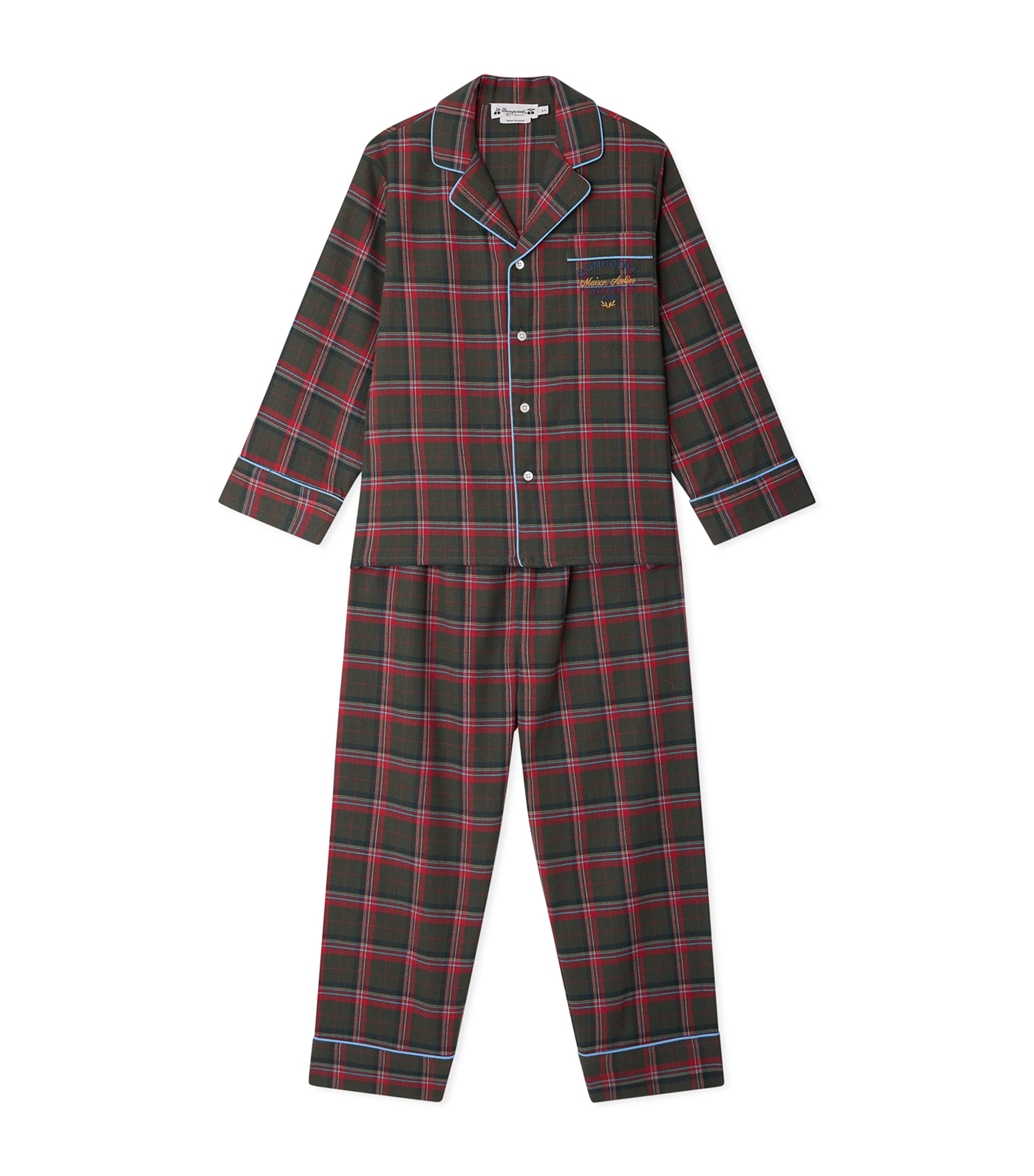 Cotton Plaid Pyjama Set (4-8 Years) CA KAKI FONCE Image 1