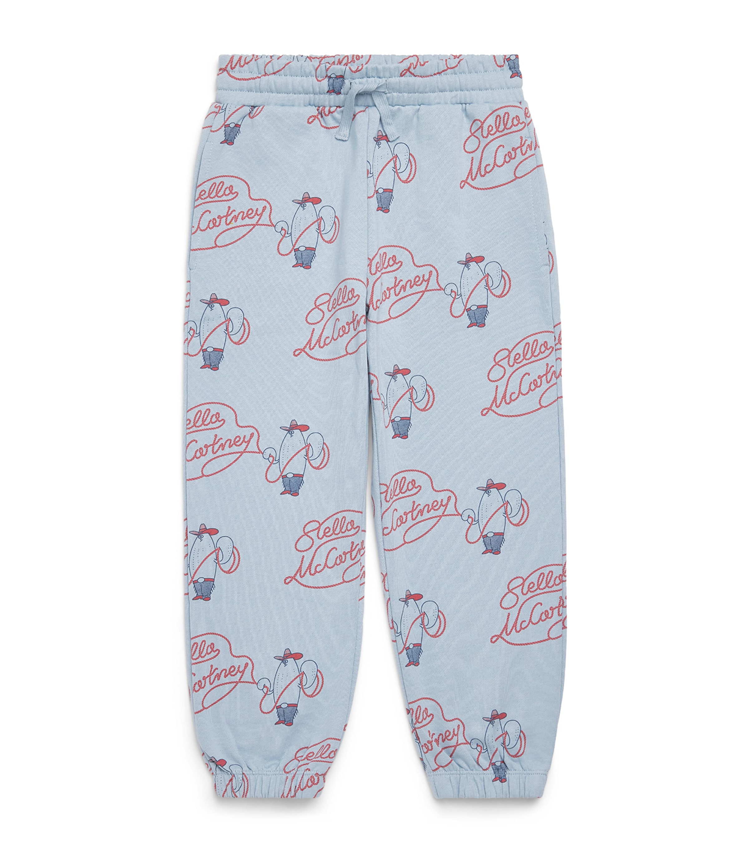 Stella McCartney Kids Cotton Lasso Sweatpants (3-14 Years) Blu Nebbia/multi Image 1