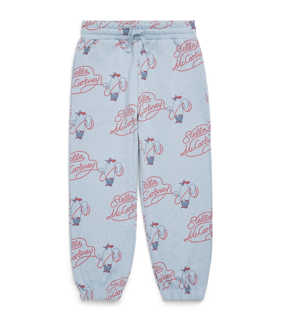 Stella McCartney Kids Cotton Lasso Sweatpants (3-14 Years) Blu Nebbia/multi Image 1