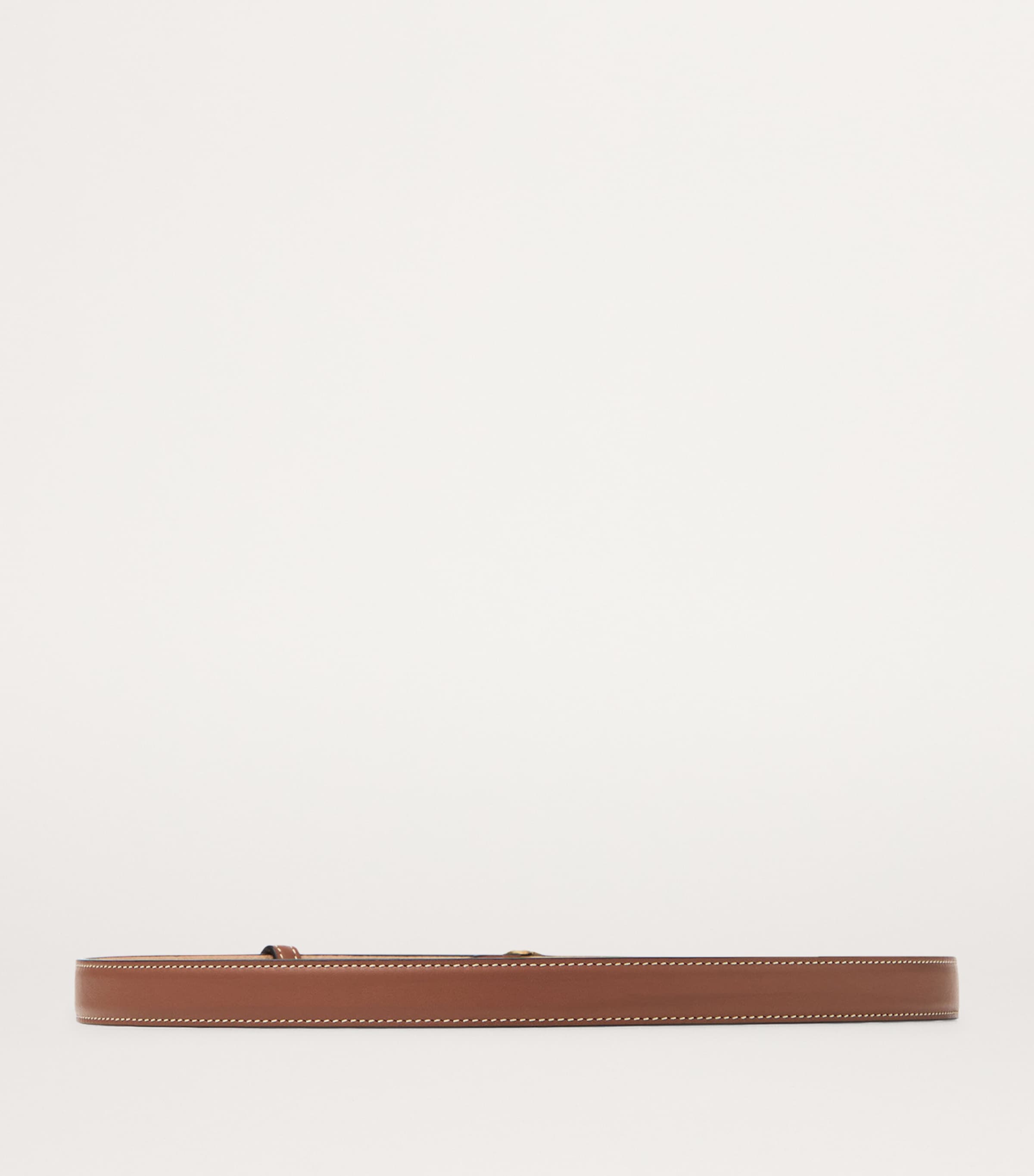 Leather Diamond Belt TAN/ECRU/GOLD Image 3
