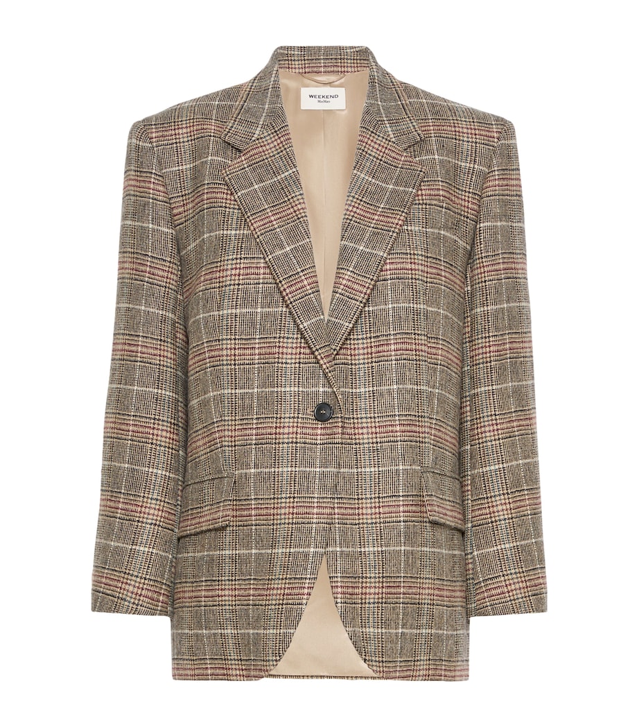 Weekend Max Mara Womens Virgin Wool-Blend Blazer Camel Image 1