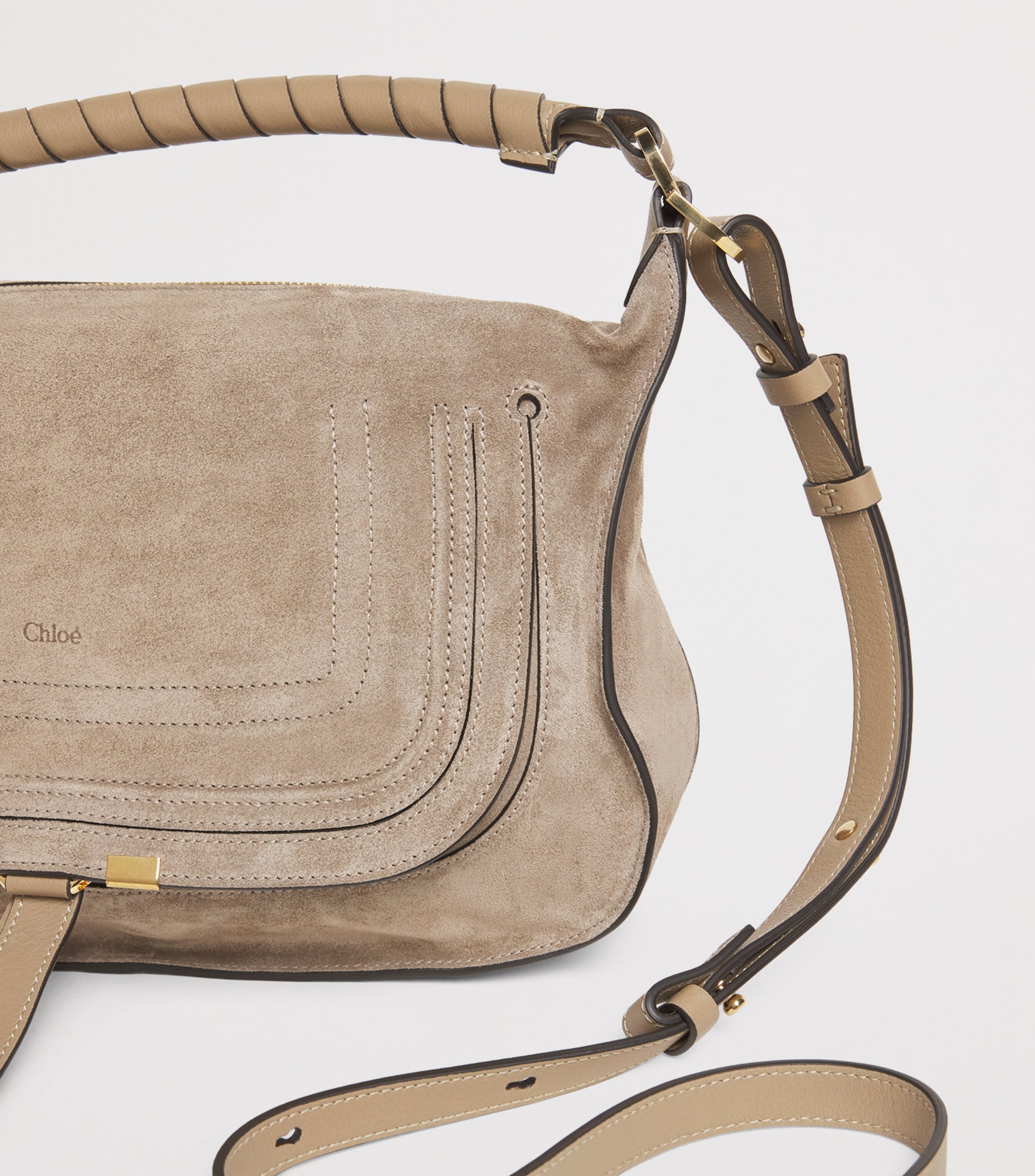 Small Suede Marcie Shoulder Bag BOYISH BROWN Image 3