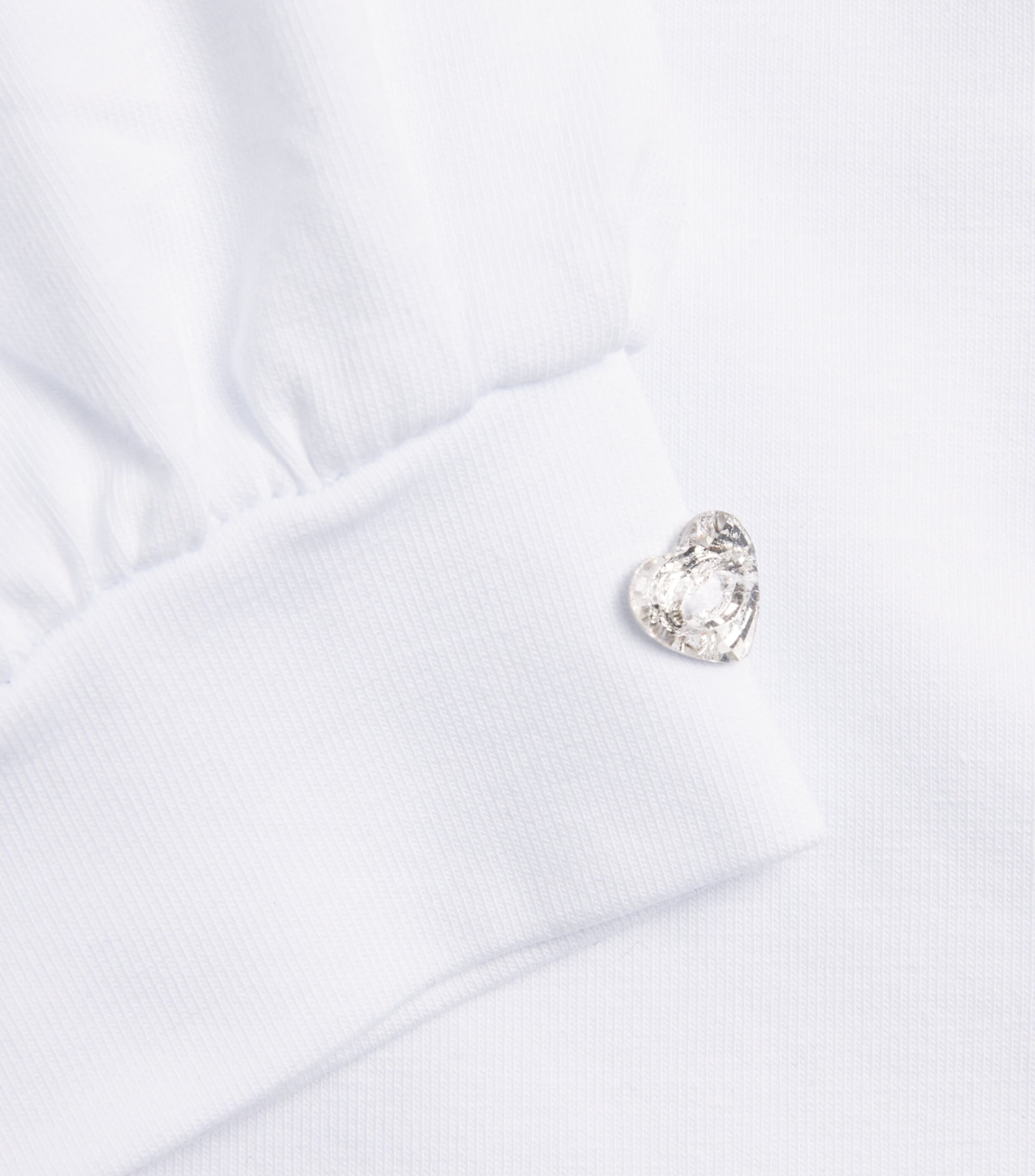 Monnalisa Stretch-Cotton Bow Shirt (4-12 Years) Bianco Image 3