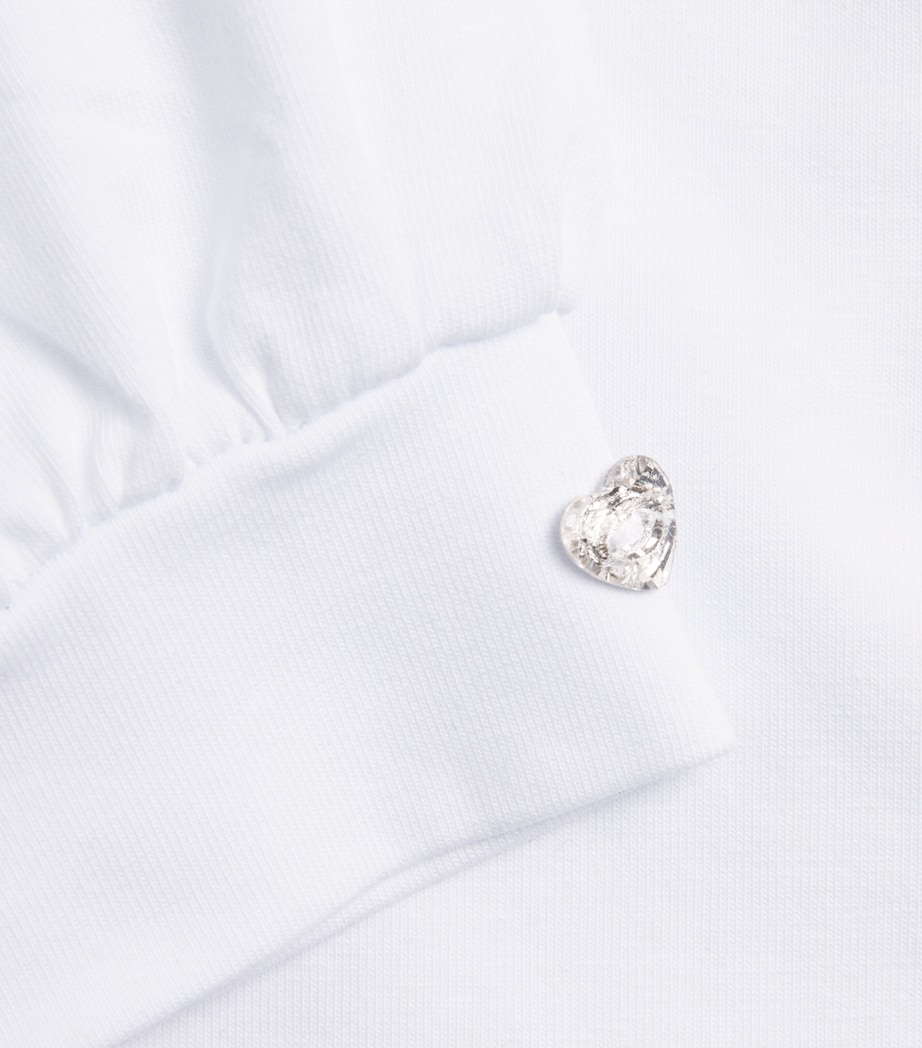 Monnalisa Stretch-Cotton Bow Shirt (4-12 Years) Bianco Image 3