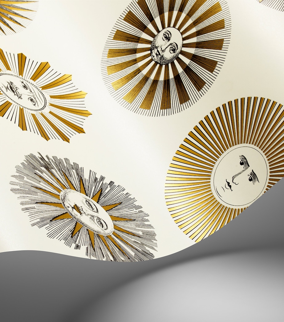 Cole & Son x Fornasetti Soli Wallpaper Roll Cream & Gold Image 2