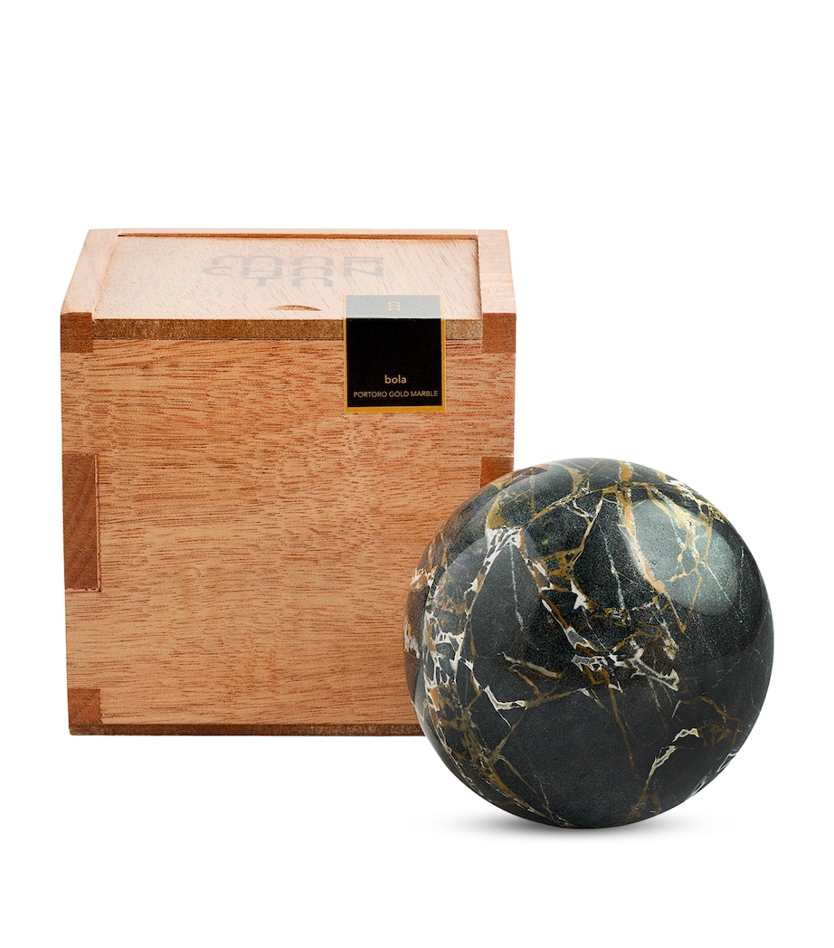 Portoro Gold Marble Bola Sculpture BRN/BLK/TAN/WHT Image 2