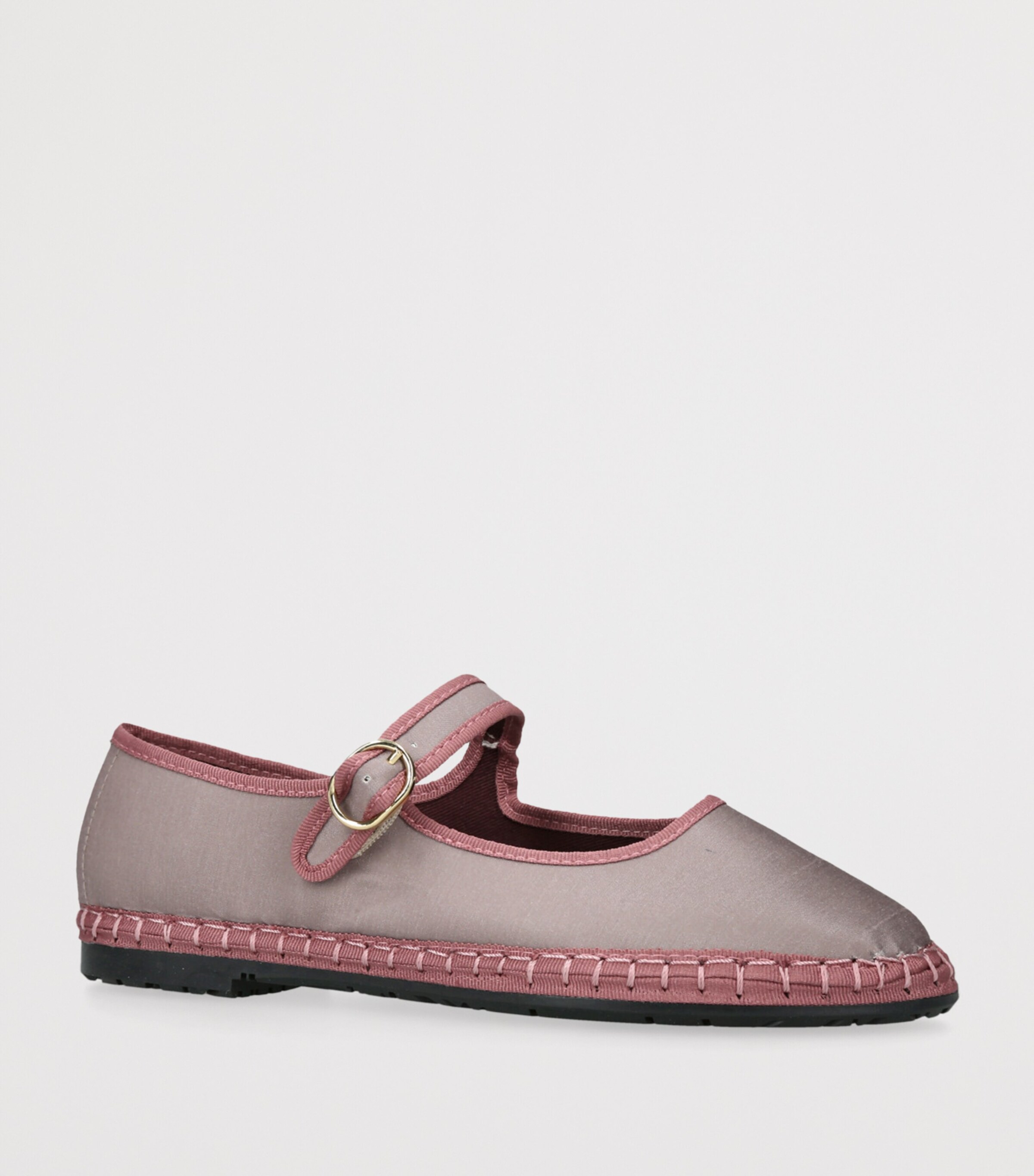 Flabelus Silk Sula Mary Janes Taupe Comb Image 3