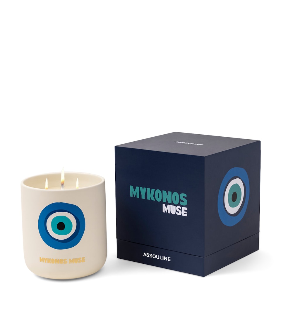 Assouline Mykonos Muse Travel From Home XL Scented Candle (1kg) White