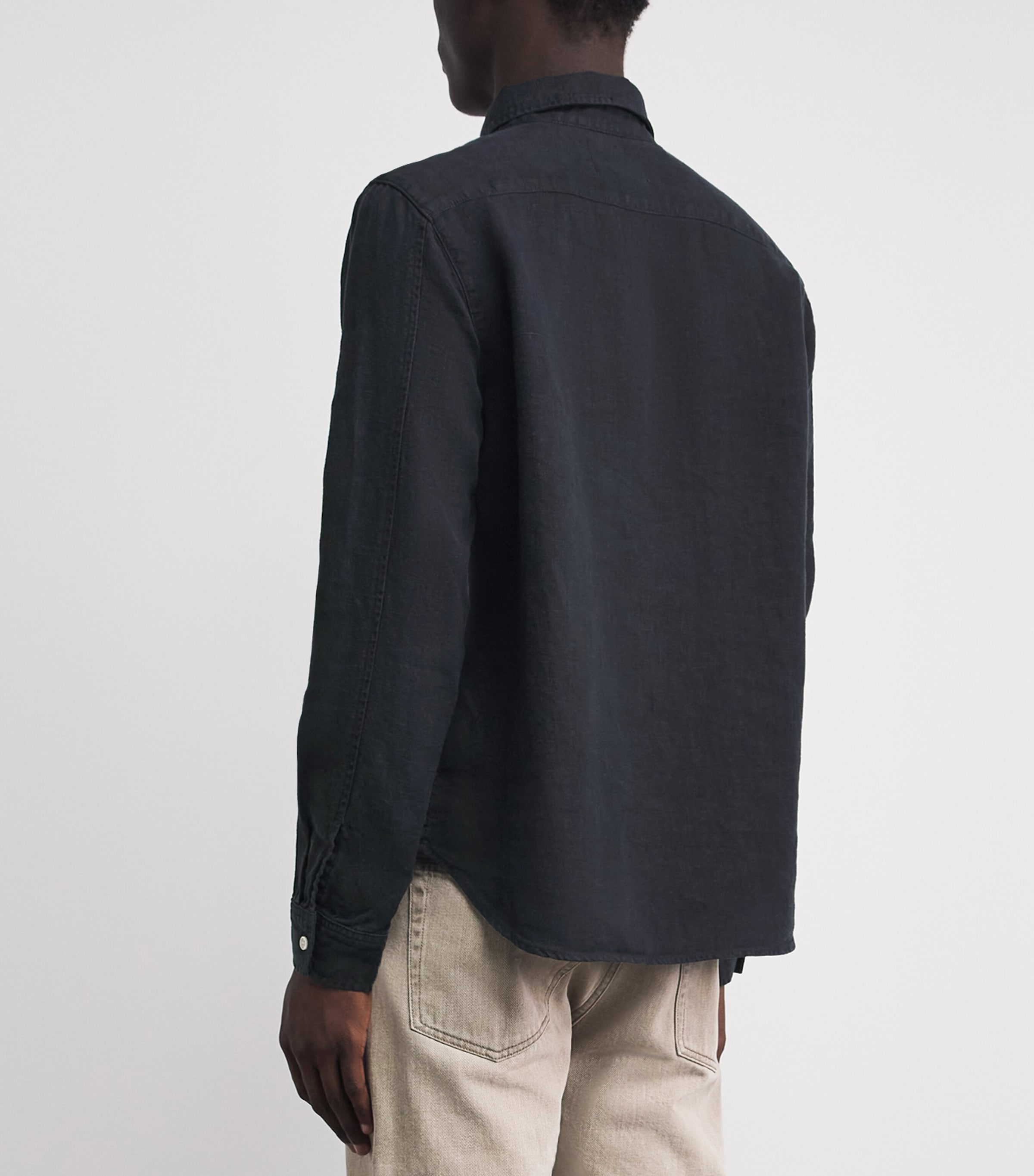 Citizens of Humanity Mens Linen Cairo Shirt Navy Image 5