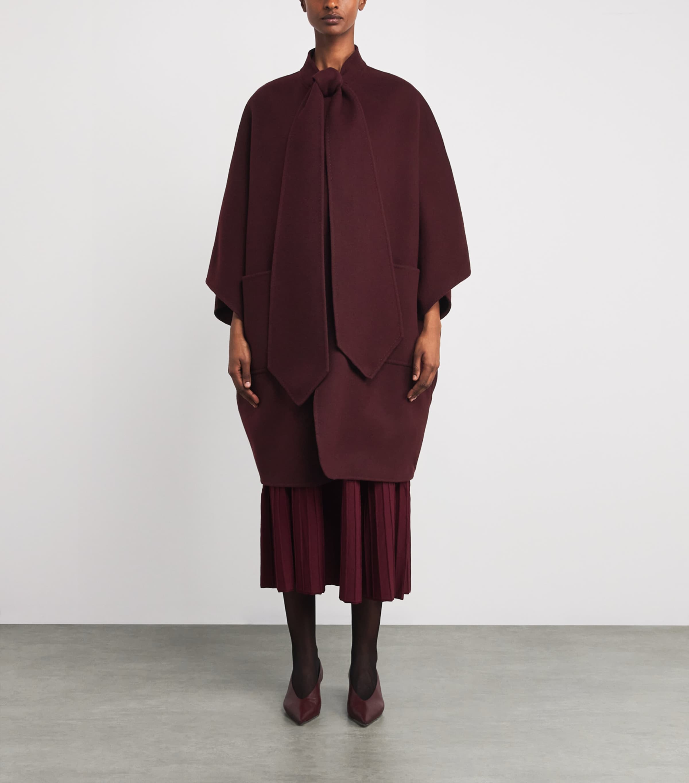 Cashmere Belleville Trench Coat BORDEAUX Image 3