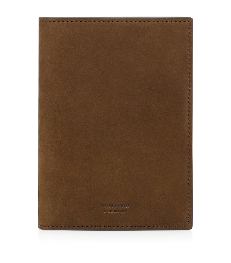 TOM FORD Suede T-Line Passport Holder Ebu