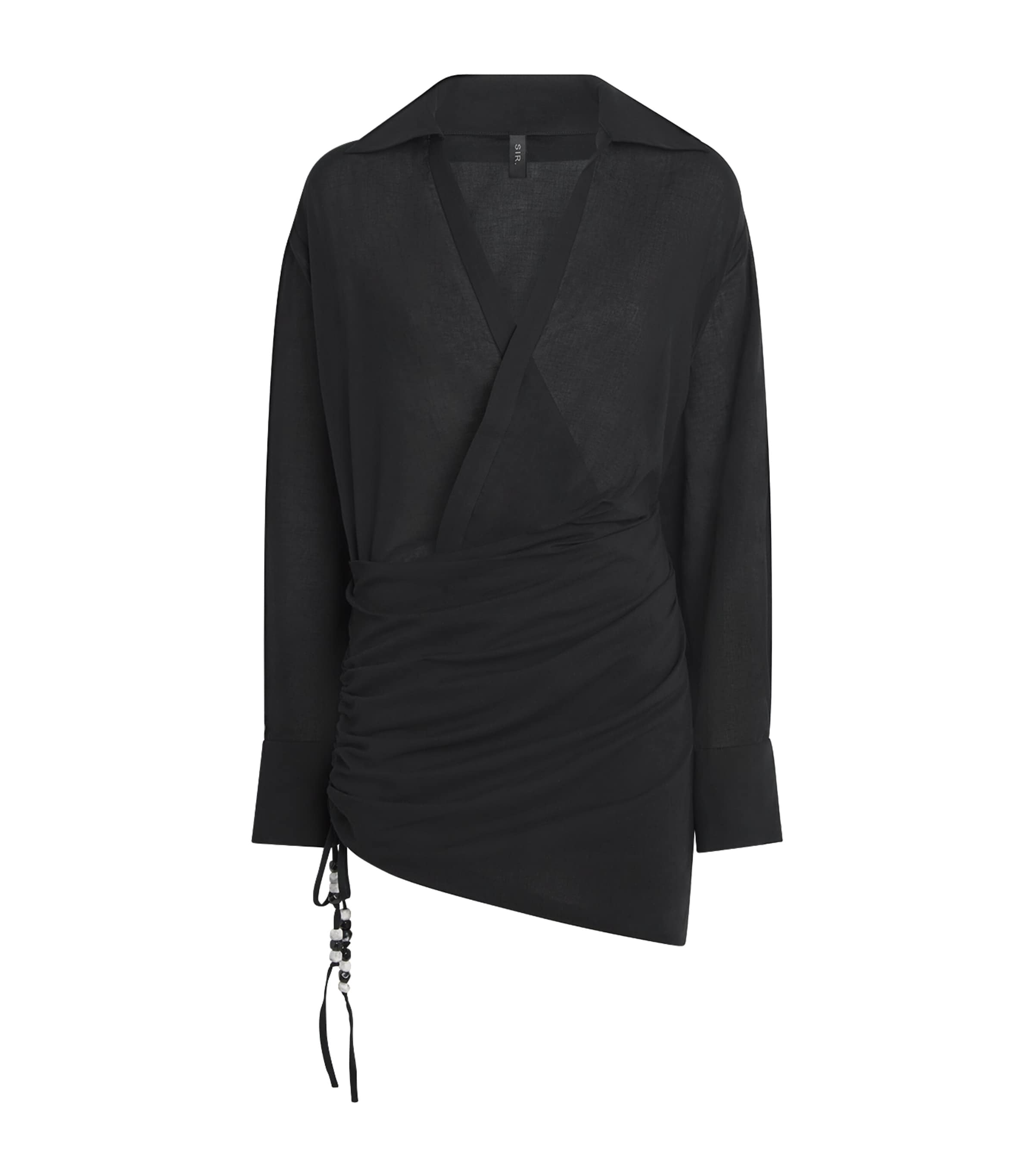 Sir Cotton Bead-detail Azura Mini Dress In Black