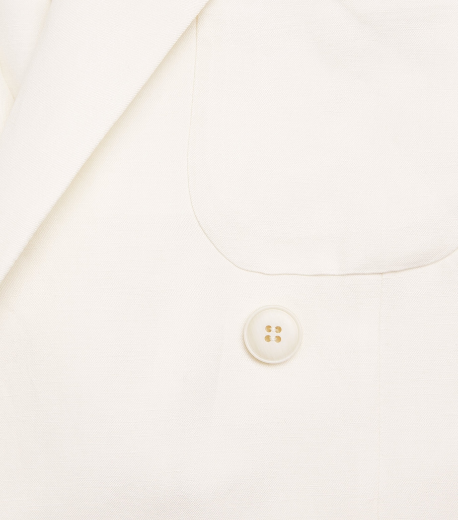 Canali Mens Linen-Silk Double-Breasted Blazer Image 6