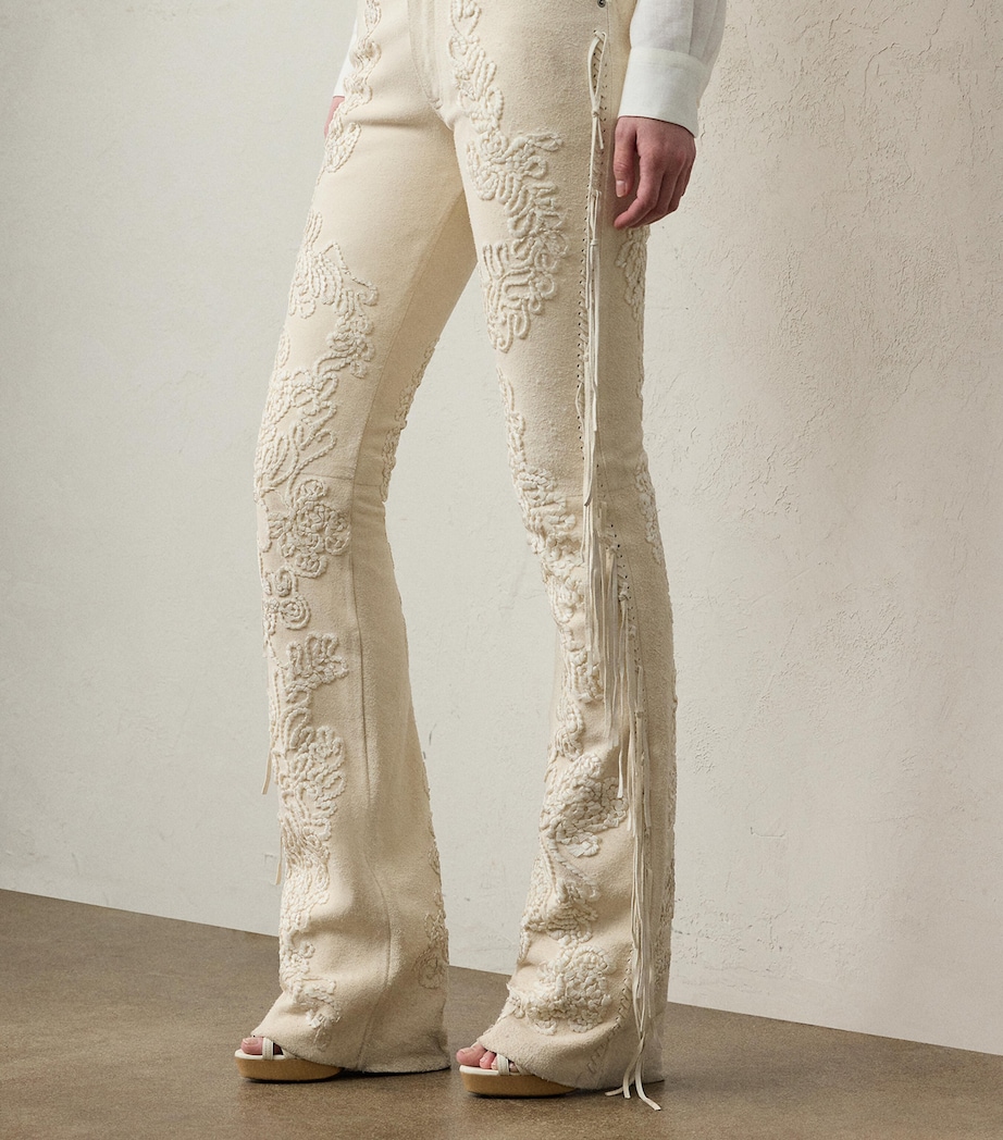Annabeth Leather Trousers CREAM Image 3