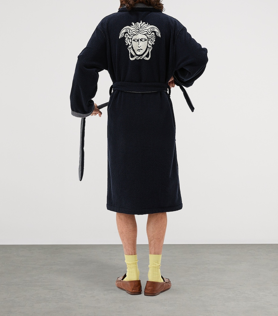 Versace Cotton Medusa Robe (XL) Blue/white Image 3