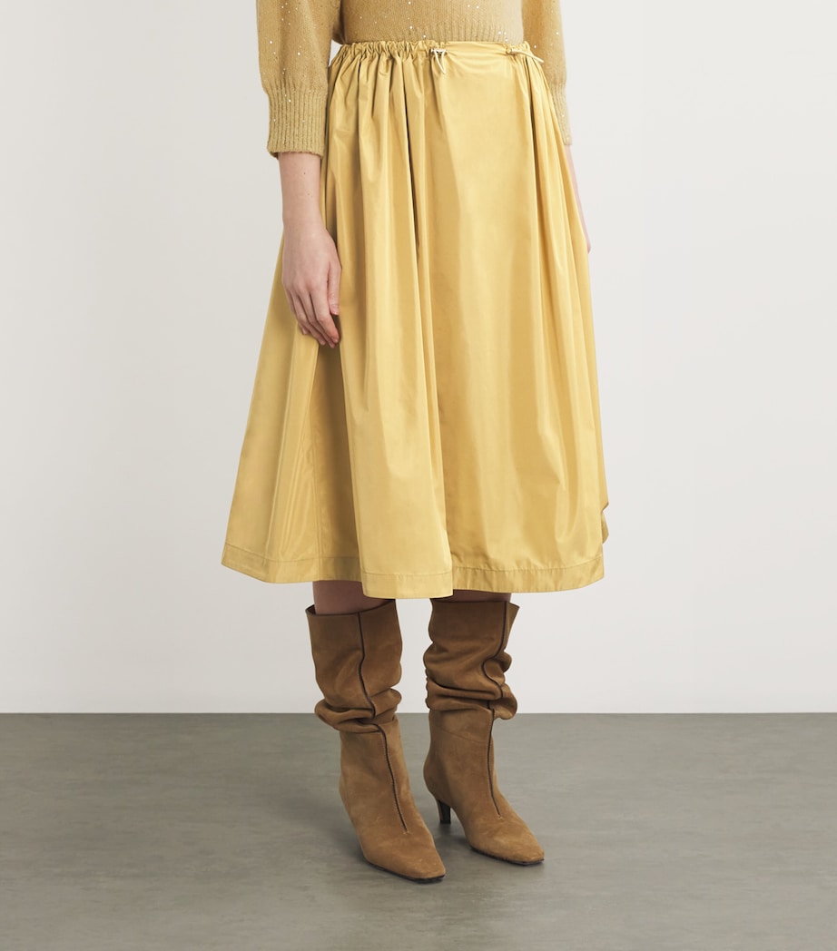 Fabiana Filippi Womens Tech Taffeta Balloon Midi Skirt Oro Image 3