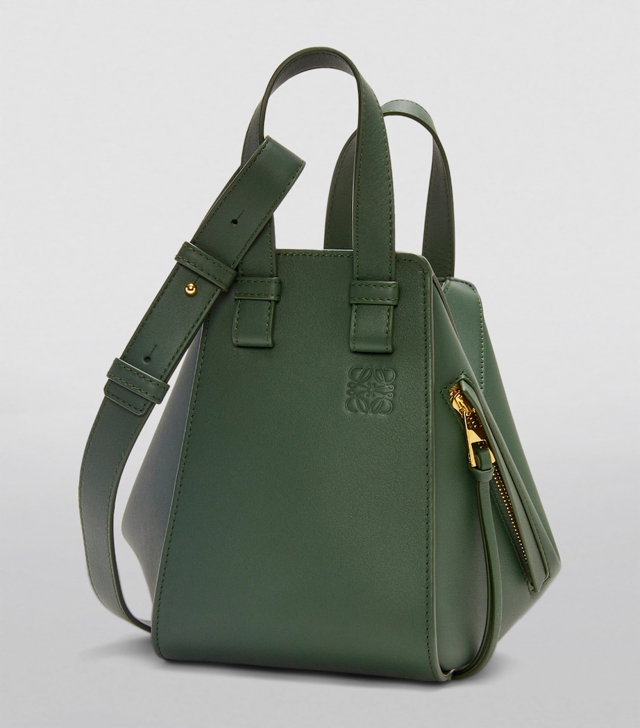 Leather Hammock Top-Handle Bag BOTTLE GREEN Image 2