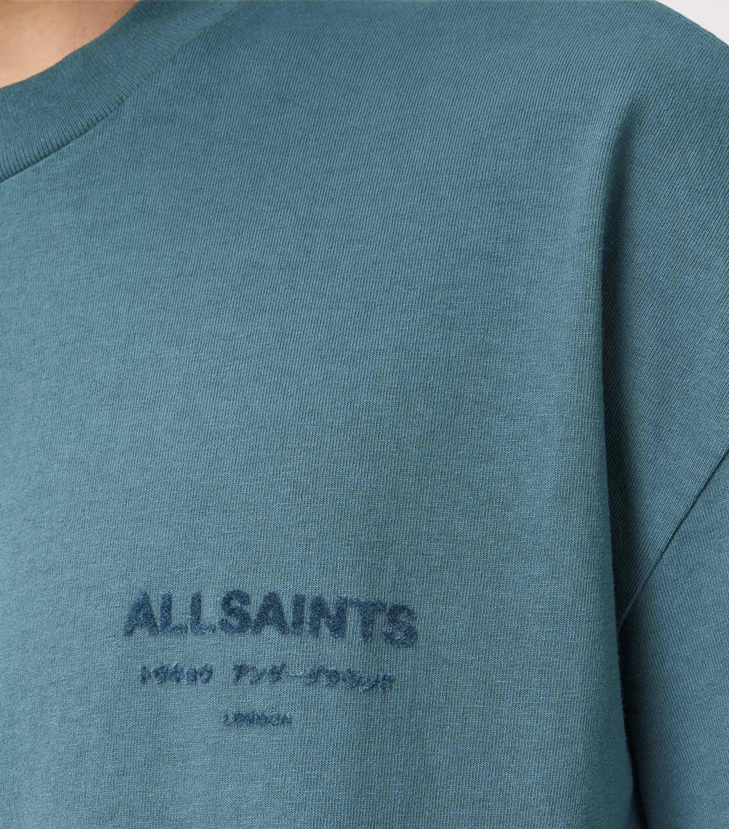 AllSaints Mens Organic Cotton Xander T-Shirt Lunar Blue Image 6