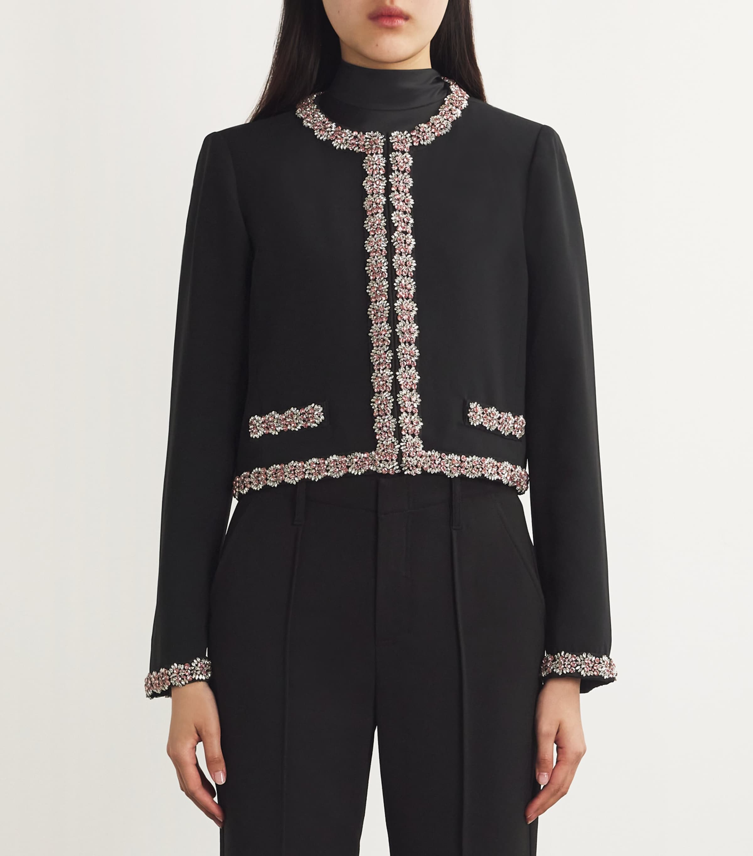 Cinq A Sept Womens Embellished Penelope Jacket Black/multi Image 3
