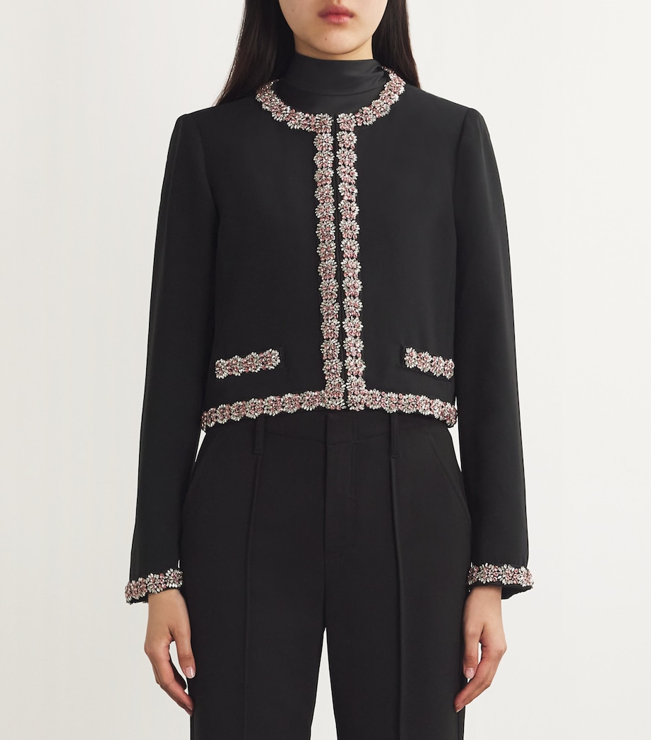 Cinq A Sept Womens Embellished Penelope Jacket Black/multi Image 3