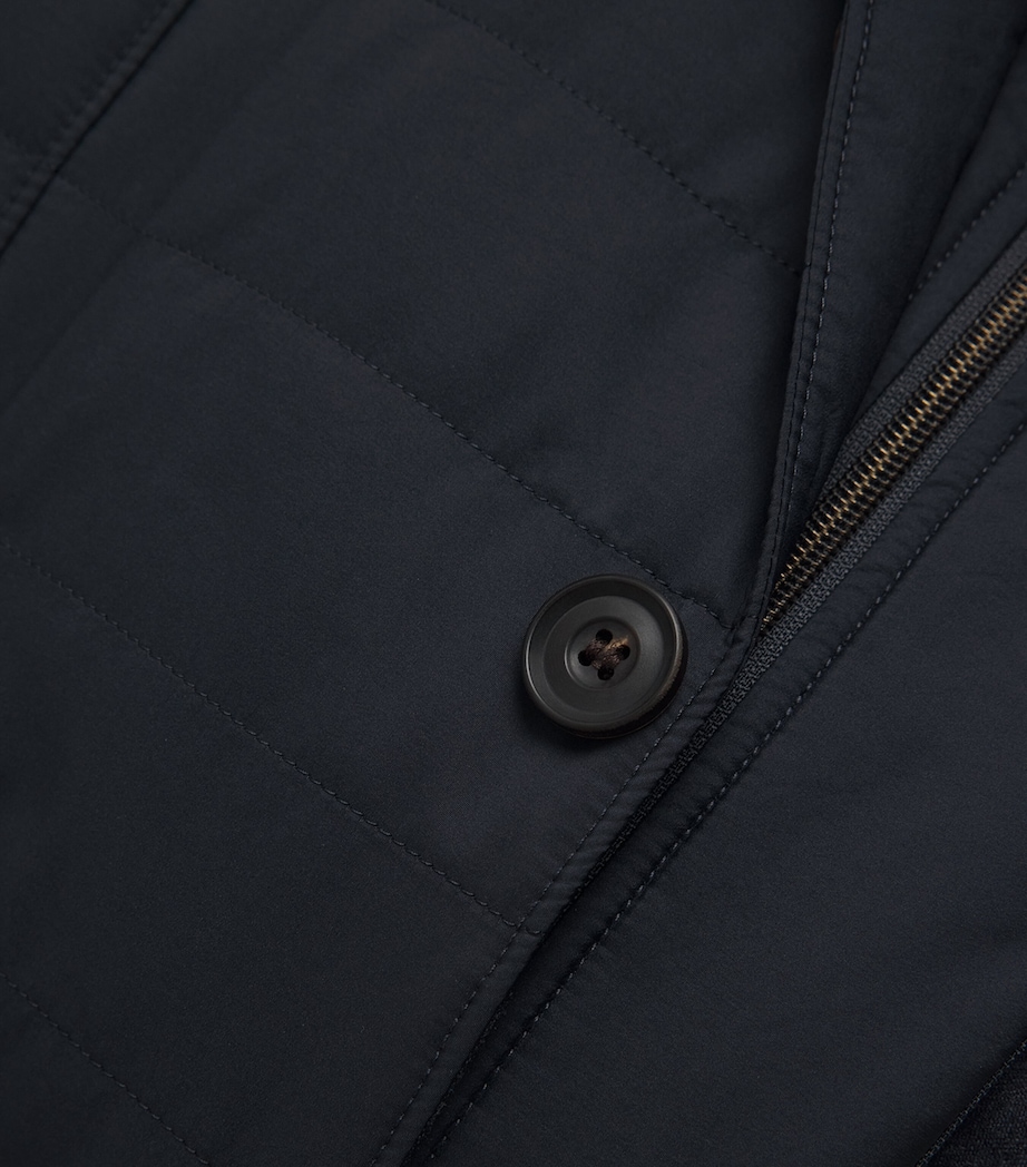 Corneliani Mens Technical Quilted Blazer Dark Blue Image 6