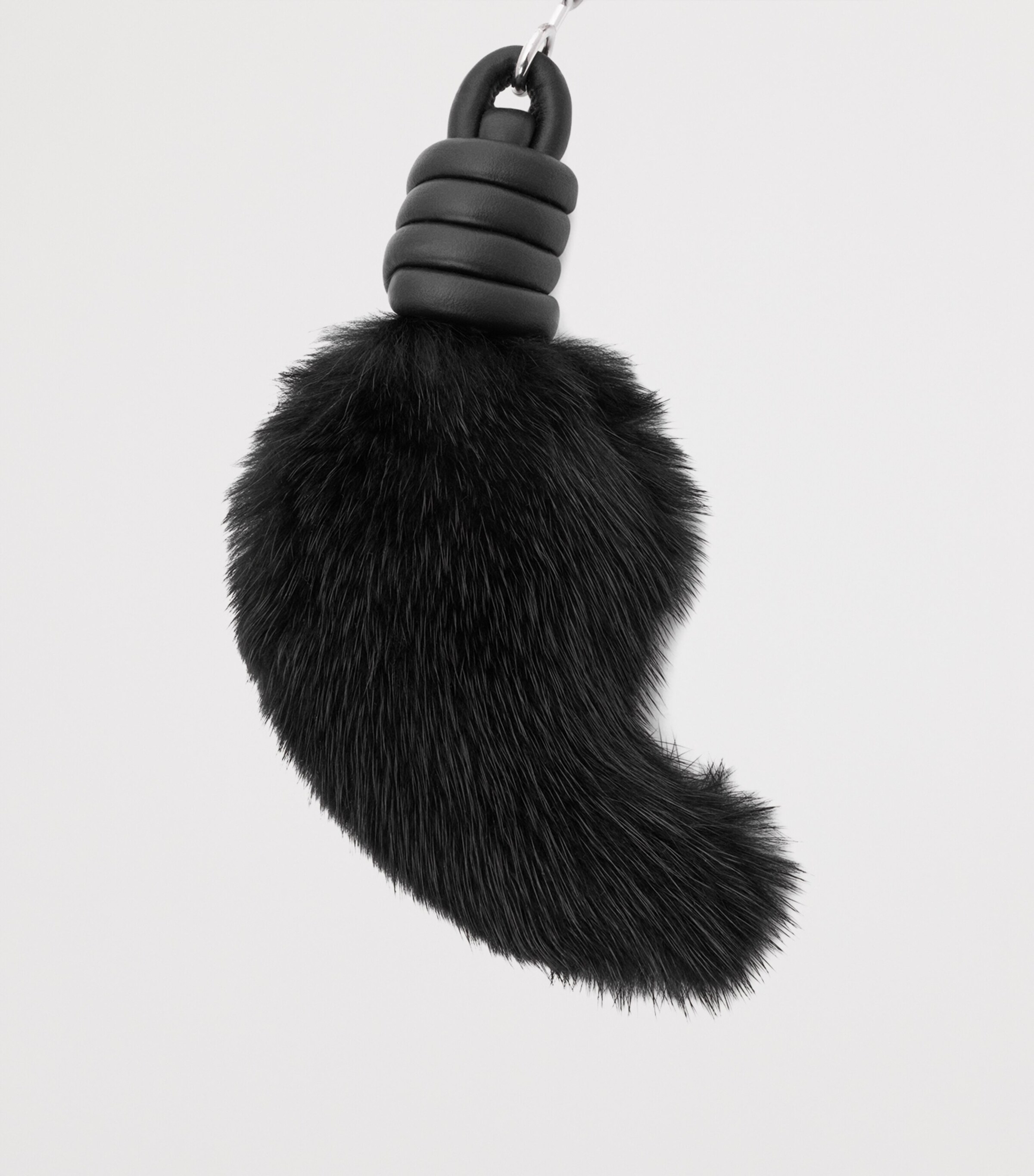 LOEWE Leather-Fur Lion Tail Key Charm Black Image 3