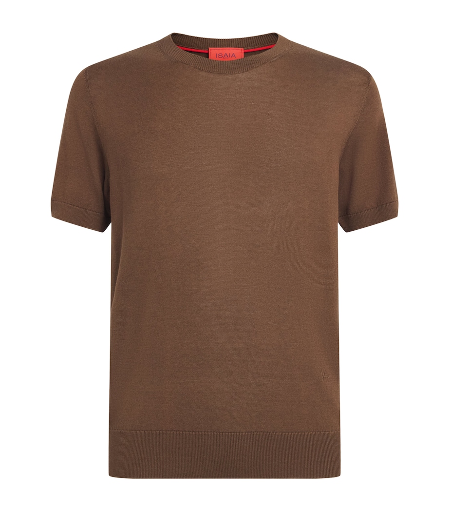 Isaia Mens Silk-Cashmere T-Shirt Image 1