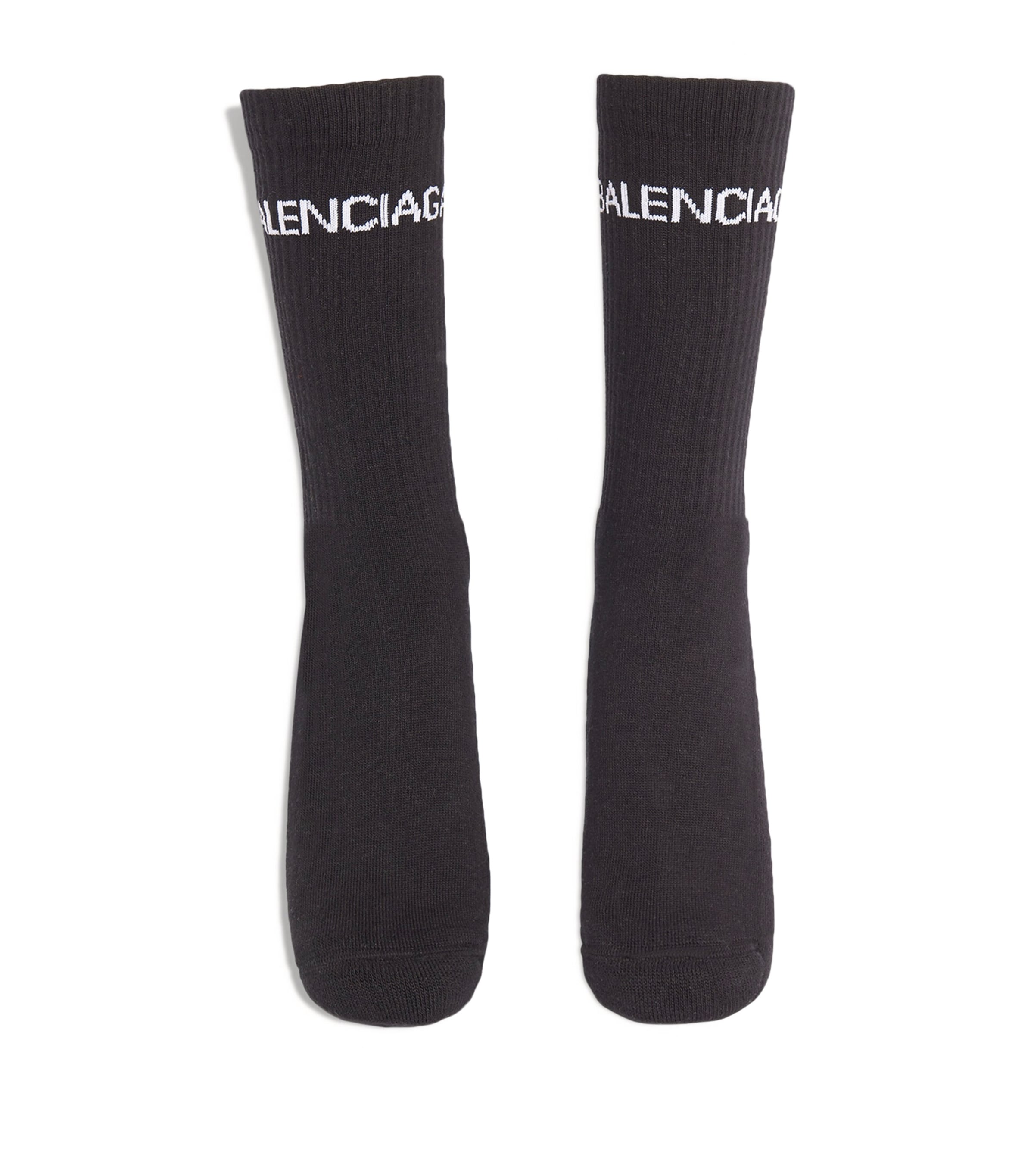 Balenciaga Black Logo Socks | Harrods US