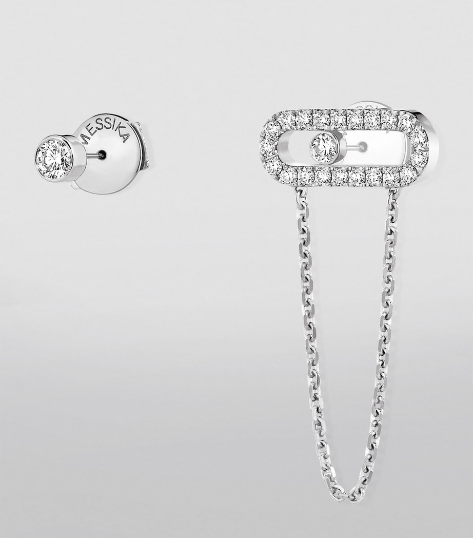 White Gold and Diamond Move Uno Earrings WHITE GOLD Image 2