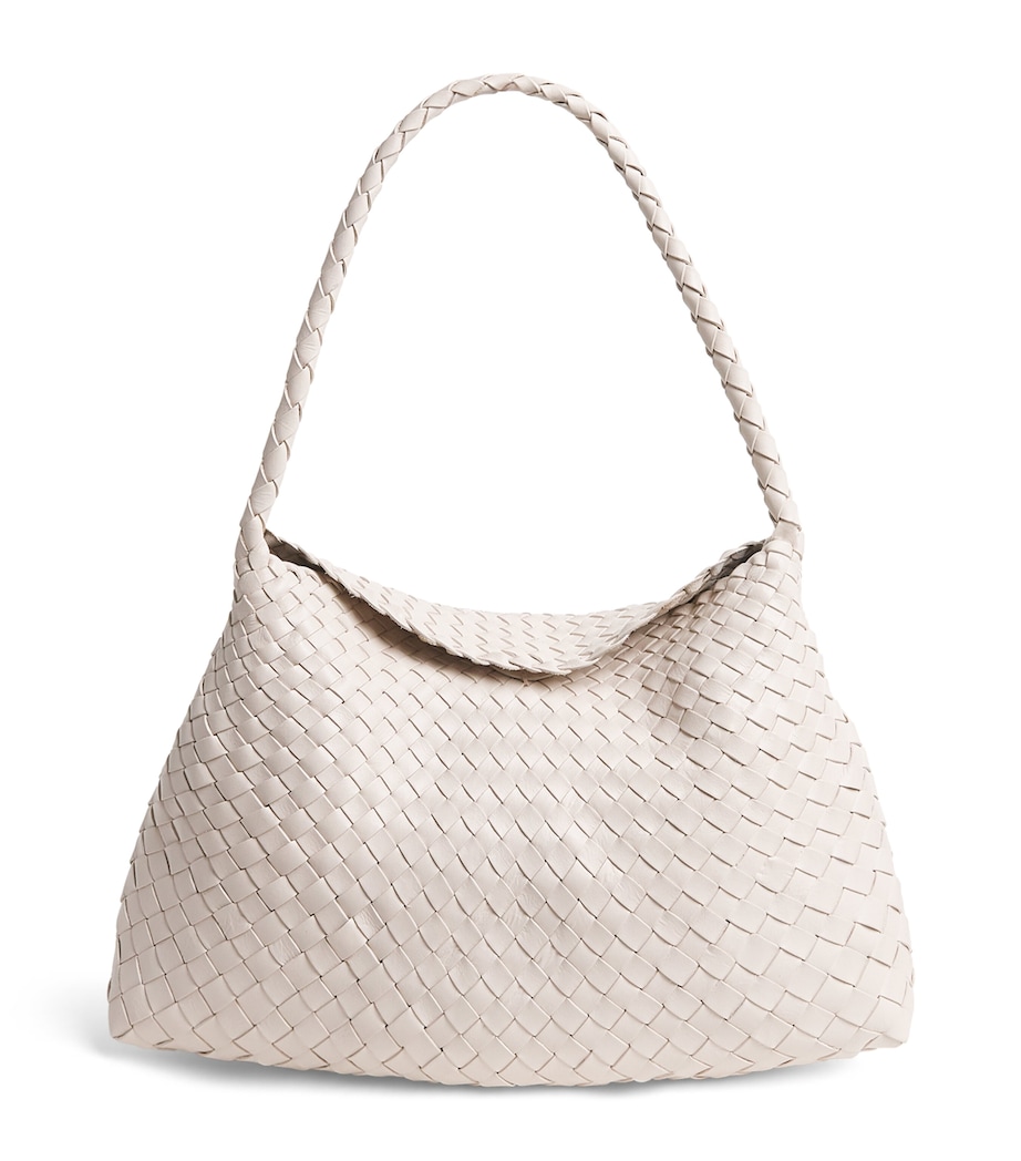 DRAGON DIFFUSION Leather Woven Santa Maria Shoulder Bag Sand Image 1