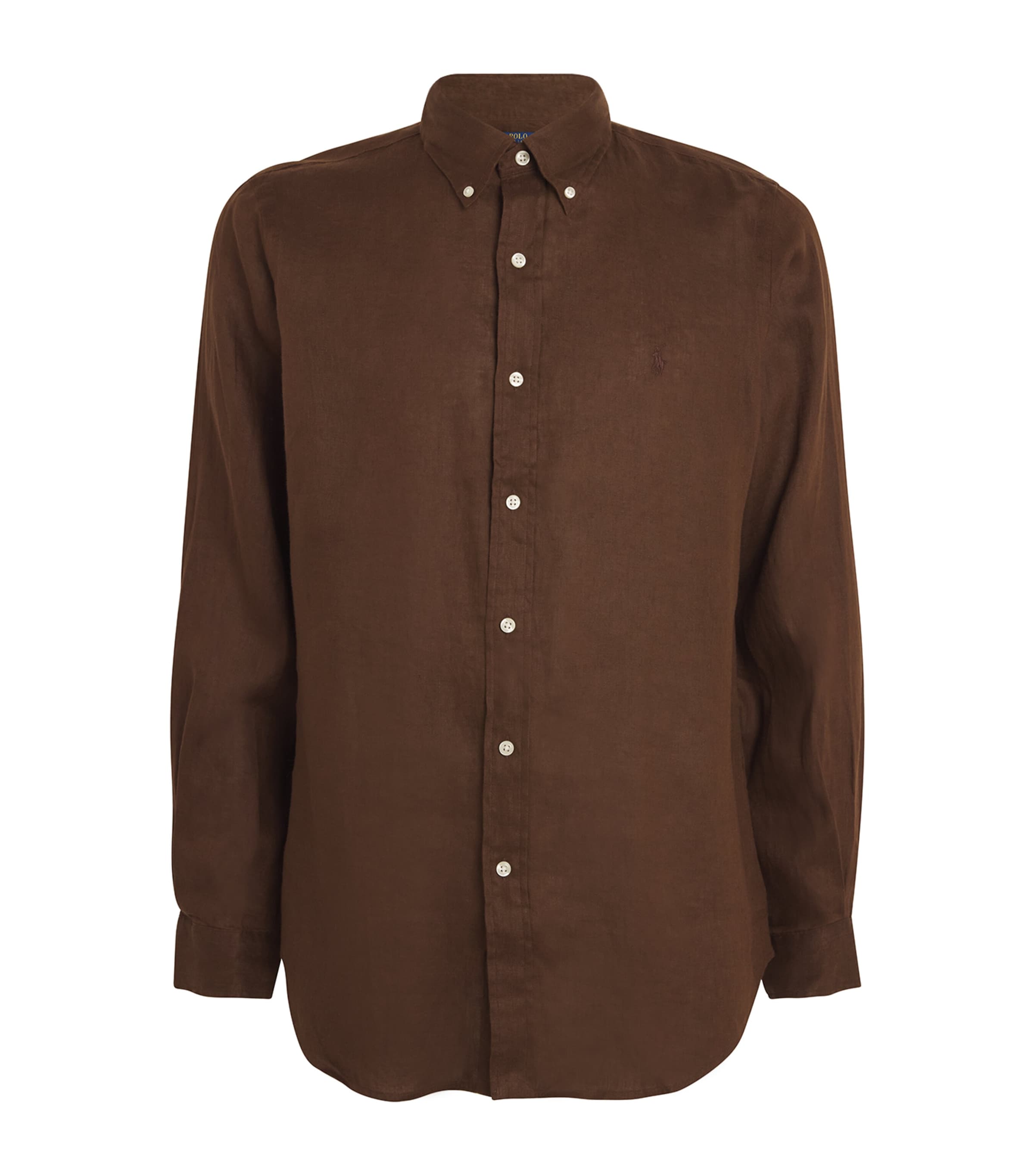 Polo Ralph Lauren Linen Custom-fit Shirt In Brown