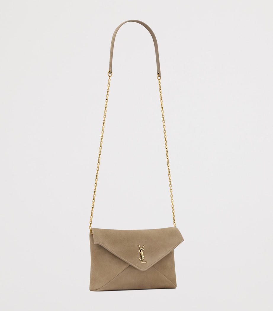 Saint Laurent Suede Small Cassandre Envelope Shoulder Bag Image 6