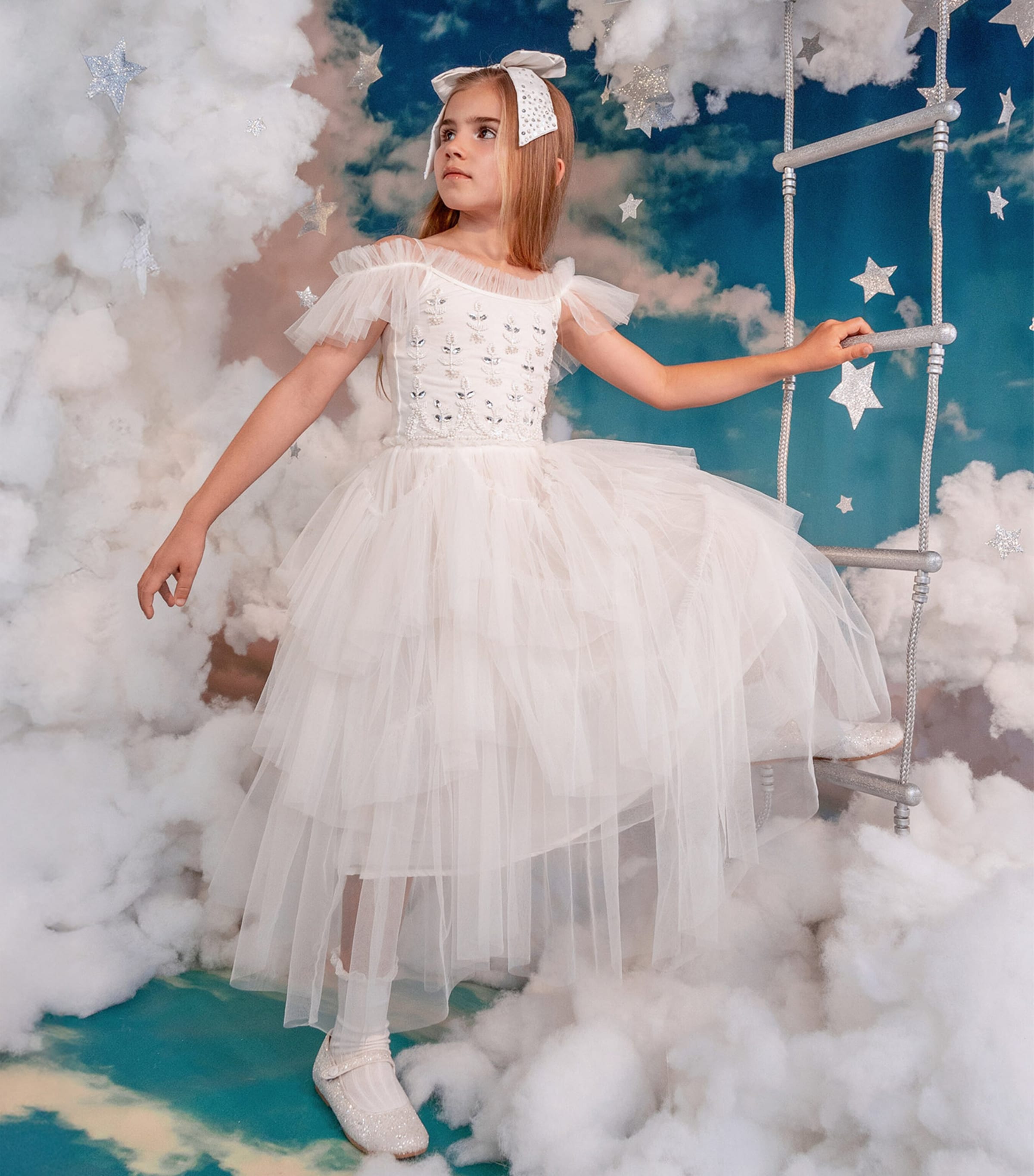 Tulle Embellished Calliope Dress (2-11 Years) MILK Image 4