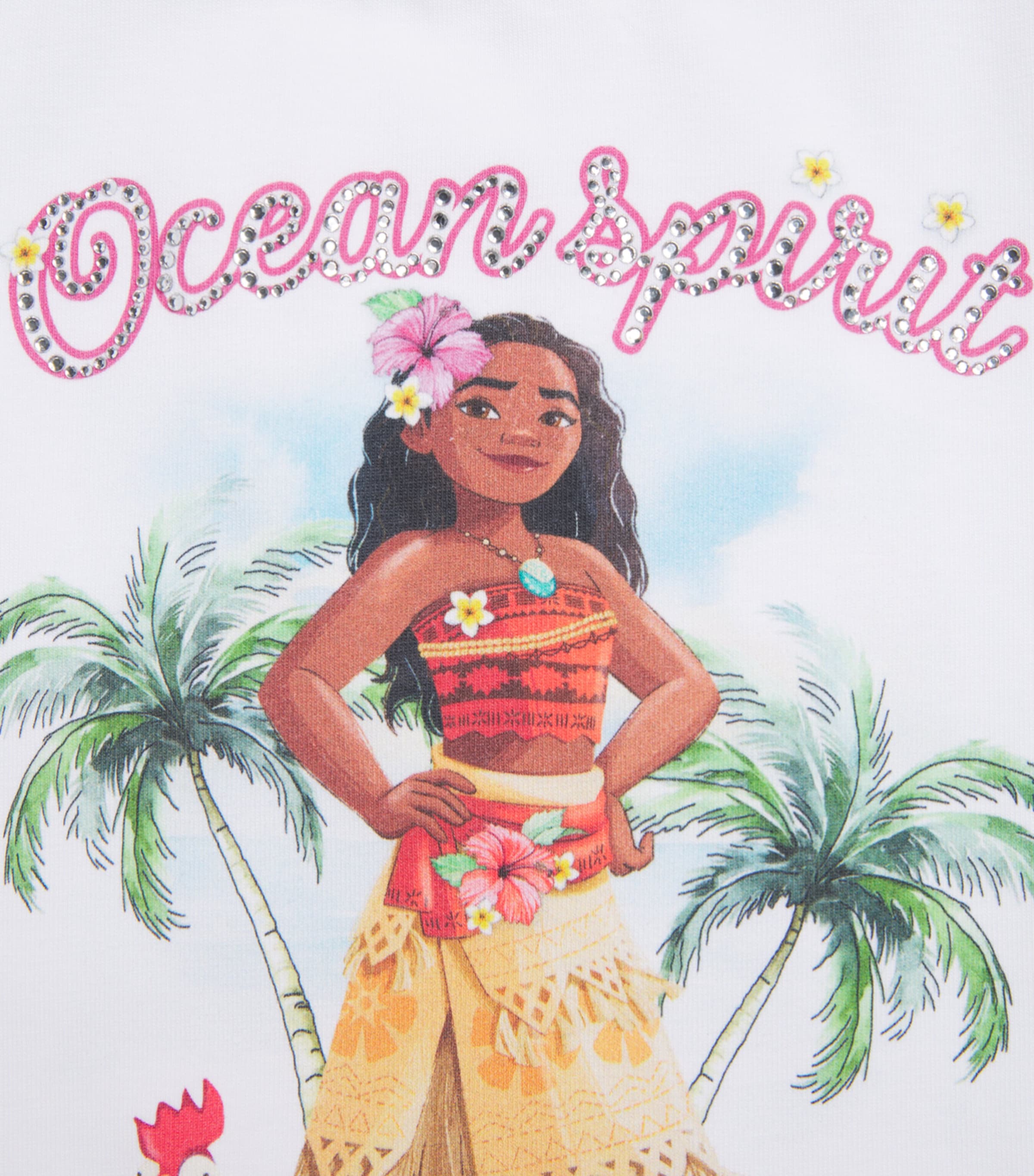 Monnalisa x Disney Moana Ocean Spirit Dress (2-12 Years) Bianco+fuxia Image 3