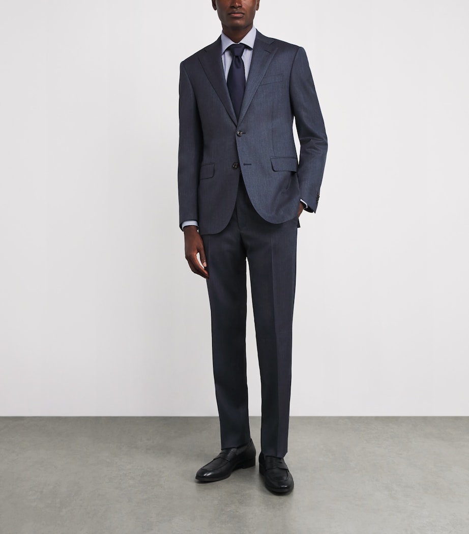 Virgin Wool 2-Piece Suit 01 NAVY BLUE Image 2