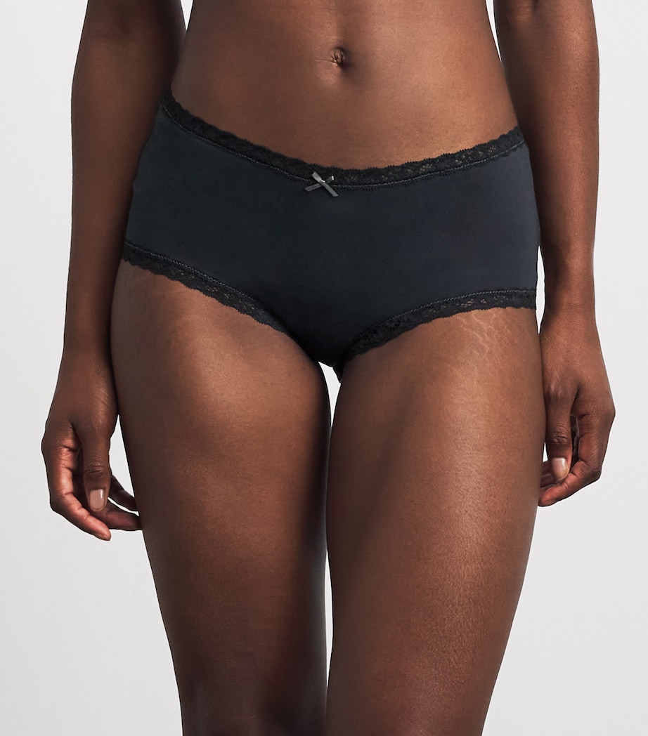 Skims Womens Lace-Trim Boy Shorts Briefs Soot Tonal Image 2