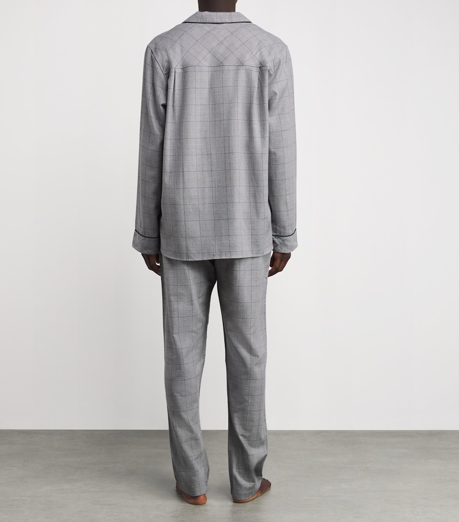Cotton-Wool Flannel Pyjamas 075 DARK GREY CHECK Image 3