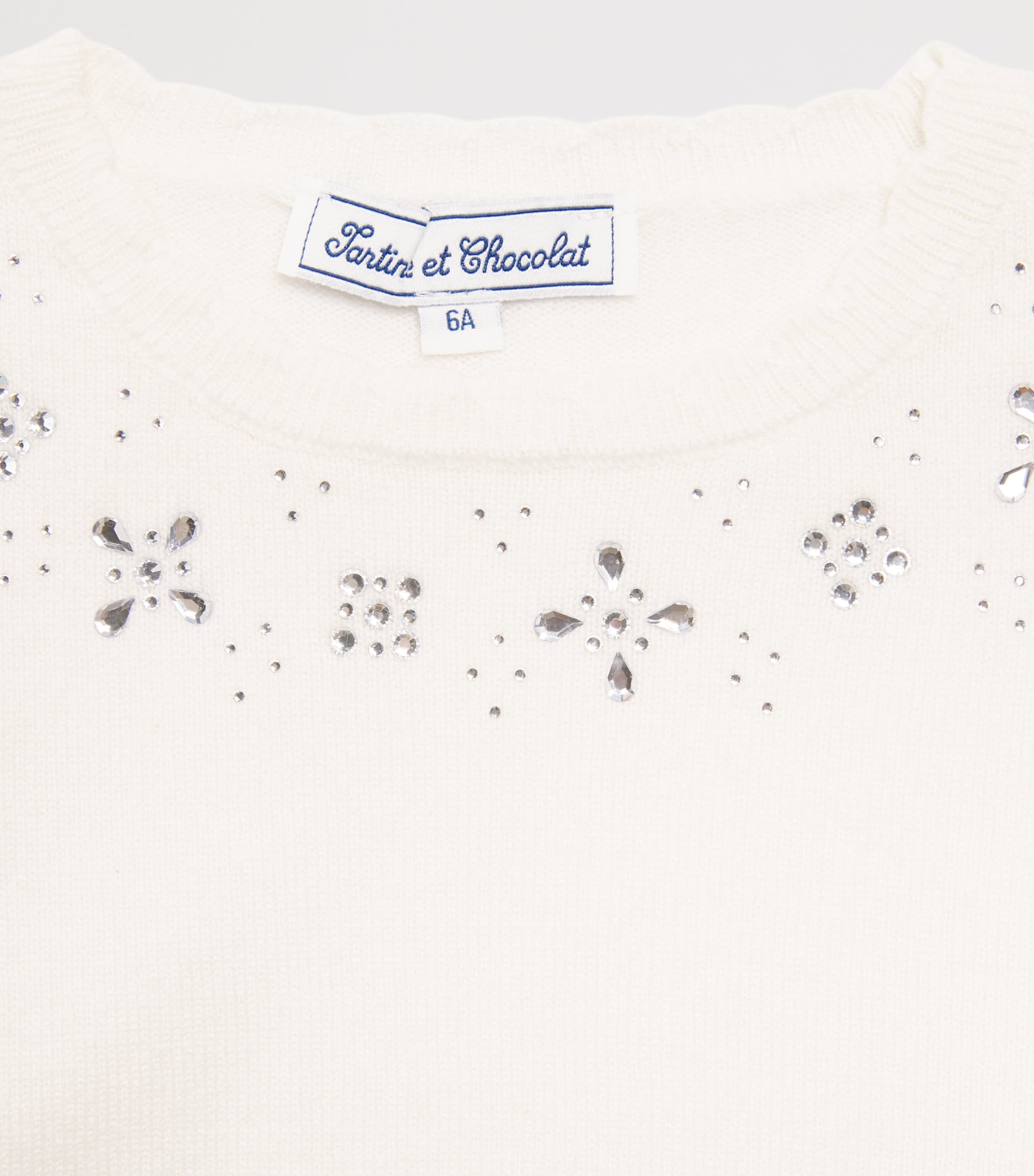 Embellished-Neck Sweater (2-12 Years) 13NACRE Image 3