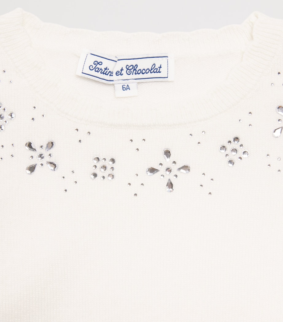 Embellished-Neck Sweater (2-12 Years) 13NACRE Image 3