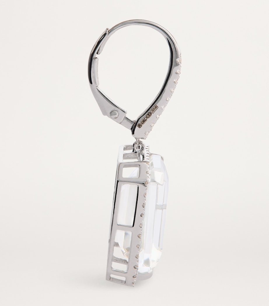 White Gold, Diamond and Topaz Boho Earrings WHITE GOLD Image 4