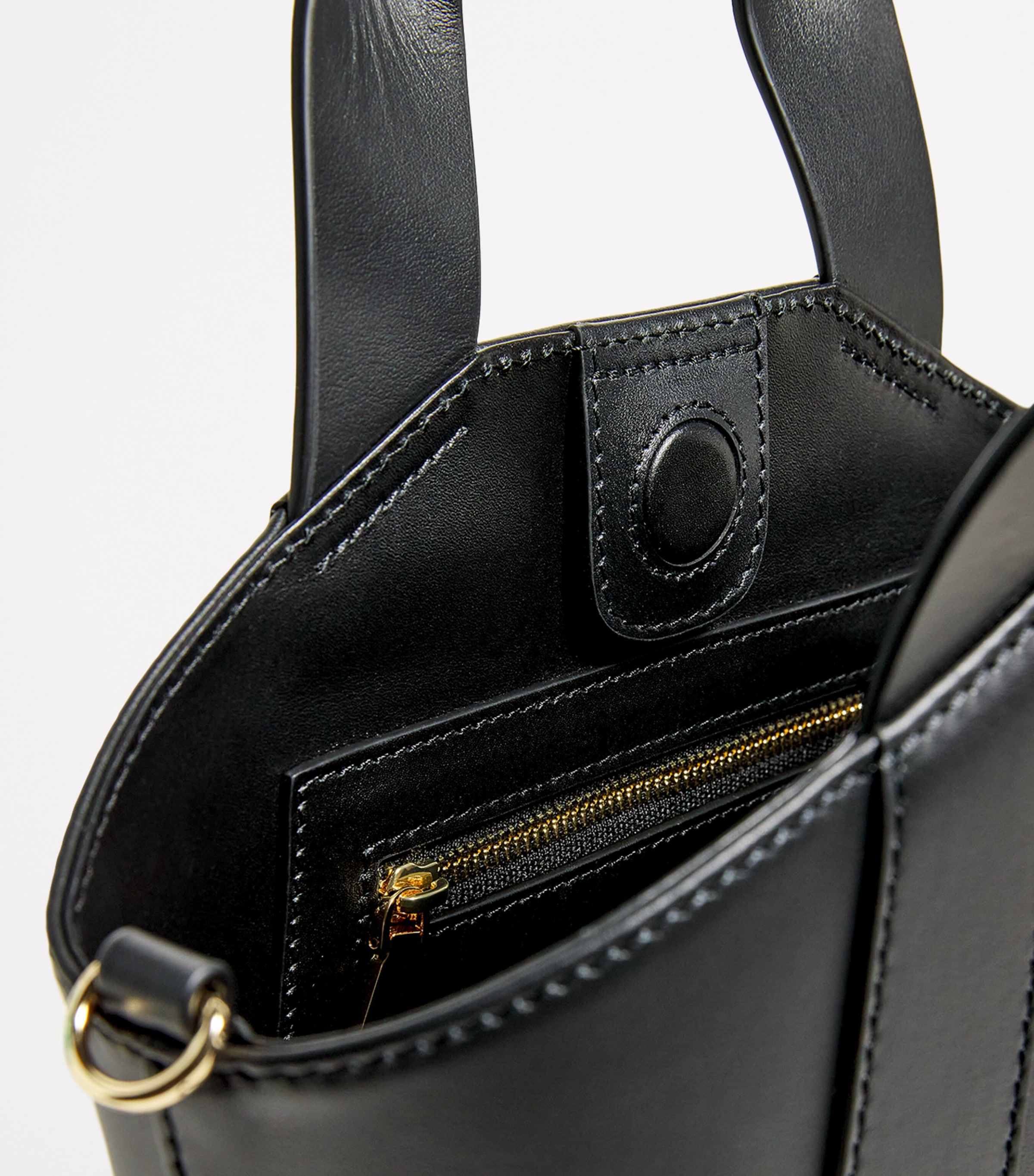 Grab Leather Tote Bag BLACK Image 4