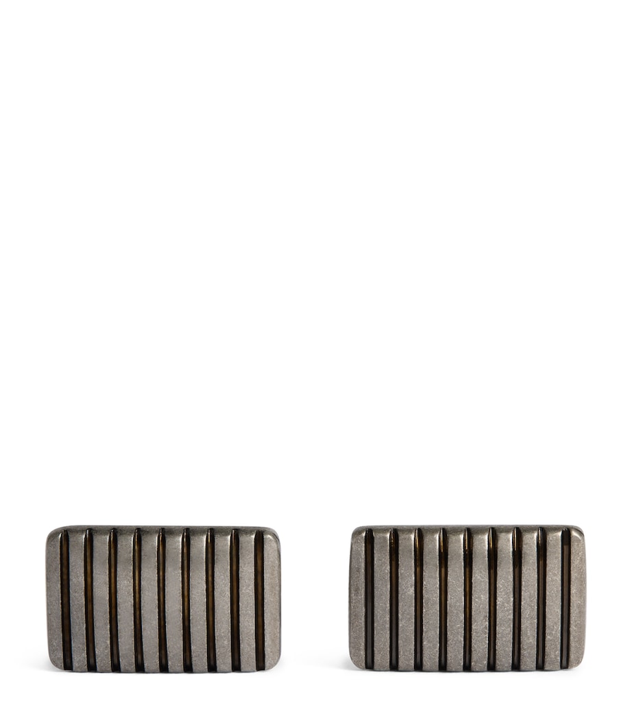 Sterling Silver Stripe-Effect Cufflinks U1112 Image 1