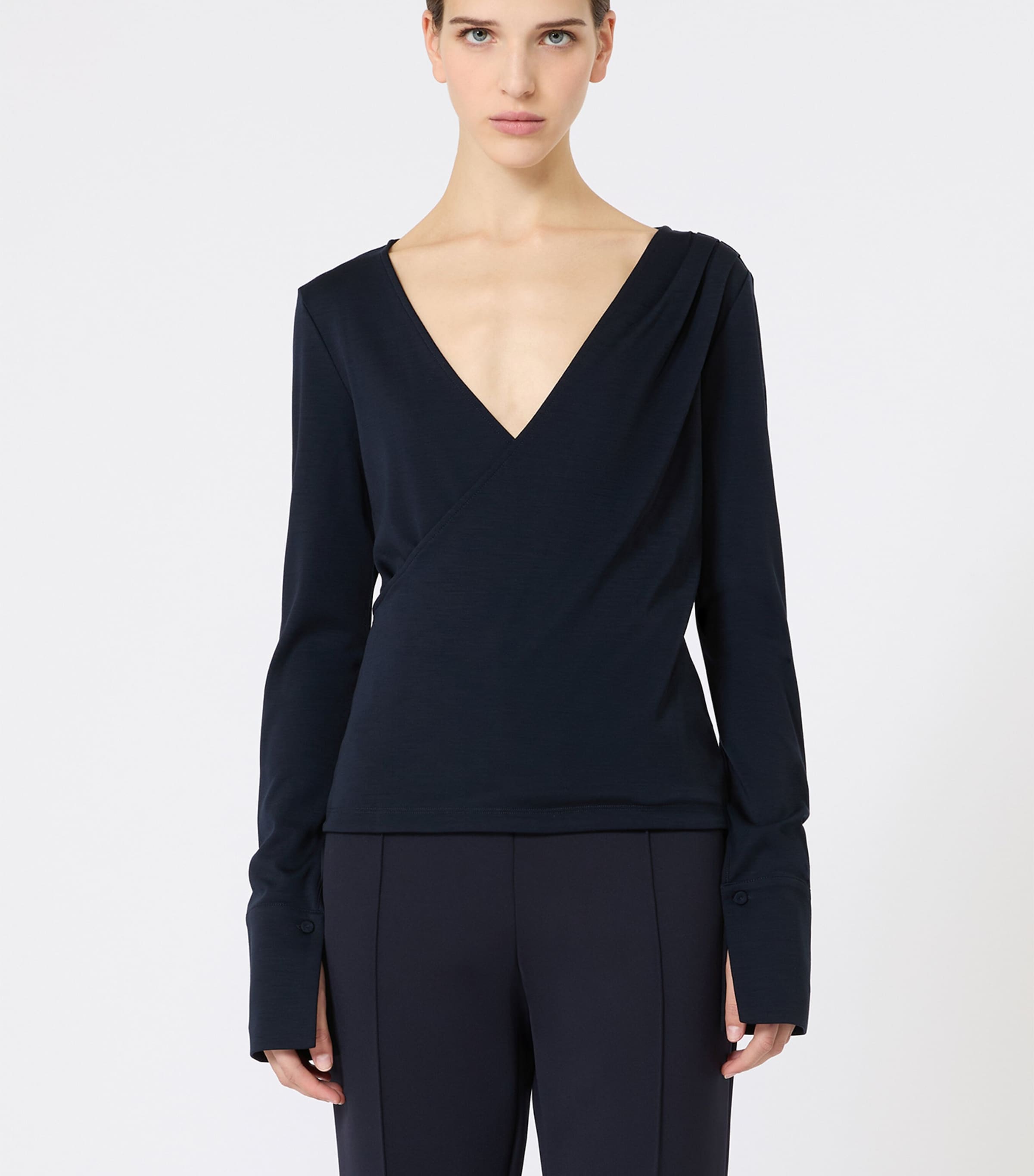 Virgin Wool Wrap Top ULTRAMARINE Image 2