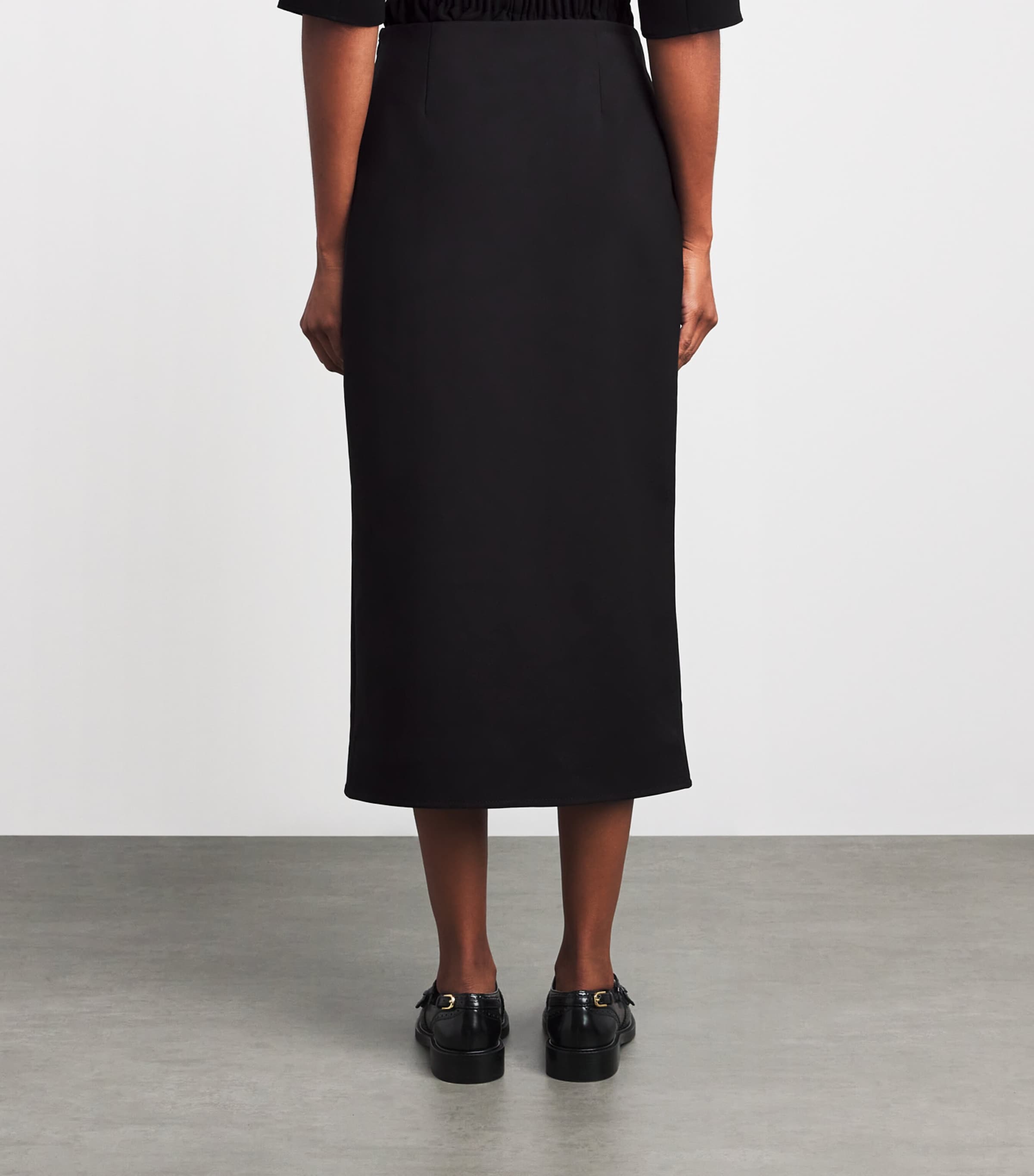 Buttoned Midi Skirt BLACK Image 4