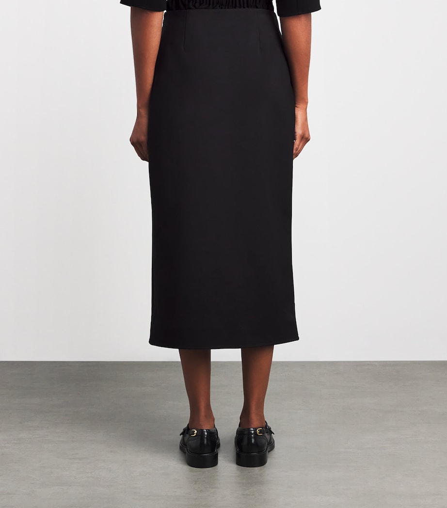 Buttoned Midi Skirt BLACK Image 4