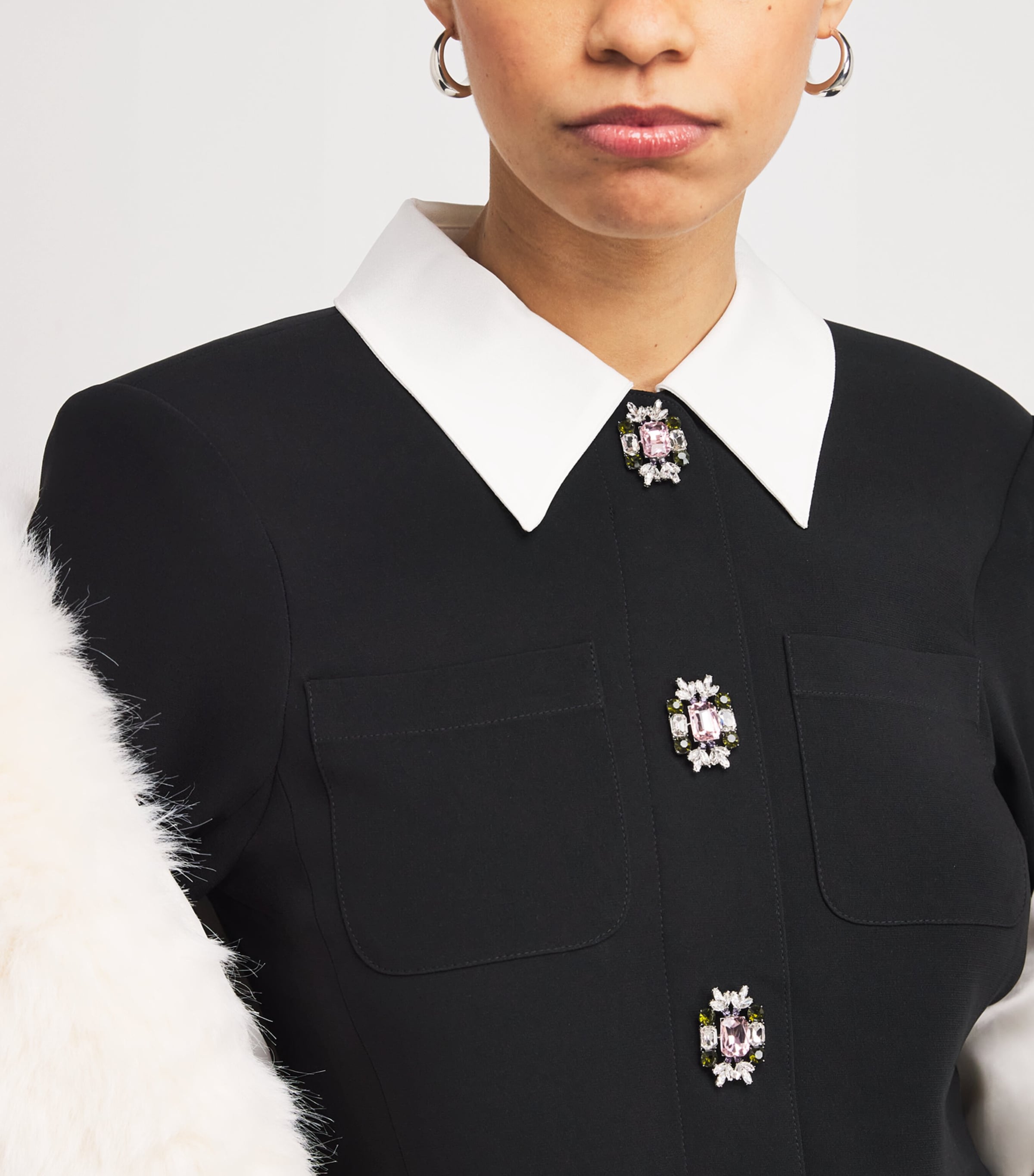 Cheryl Blazer Mini Dress BLACK/IVORY Image 6