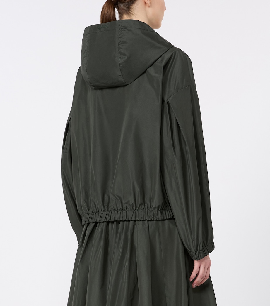 Max Mara Womens Water-Repellent Taffeta Jacket Dark Green Image 4