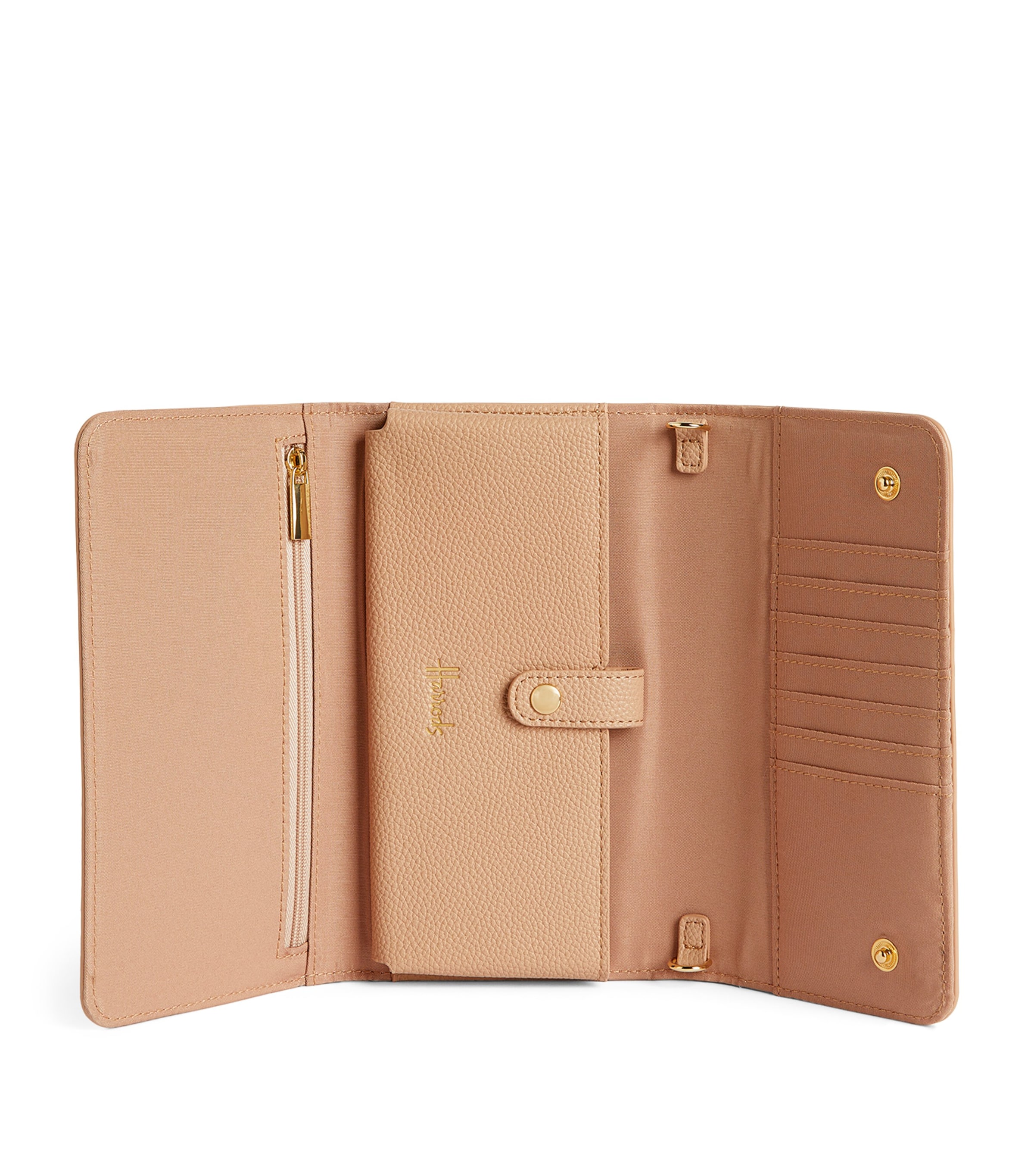 Harrods Croc-Embossed Oxford Chain Wallet Neutral Image 2