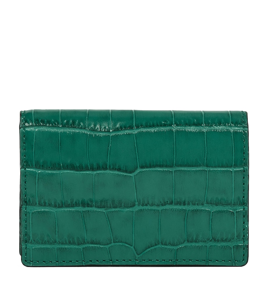 Smythson Calfskin Mara Folded Card Holder Petrol Image 1