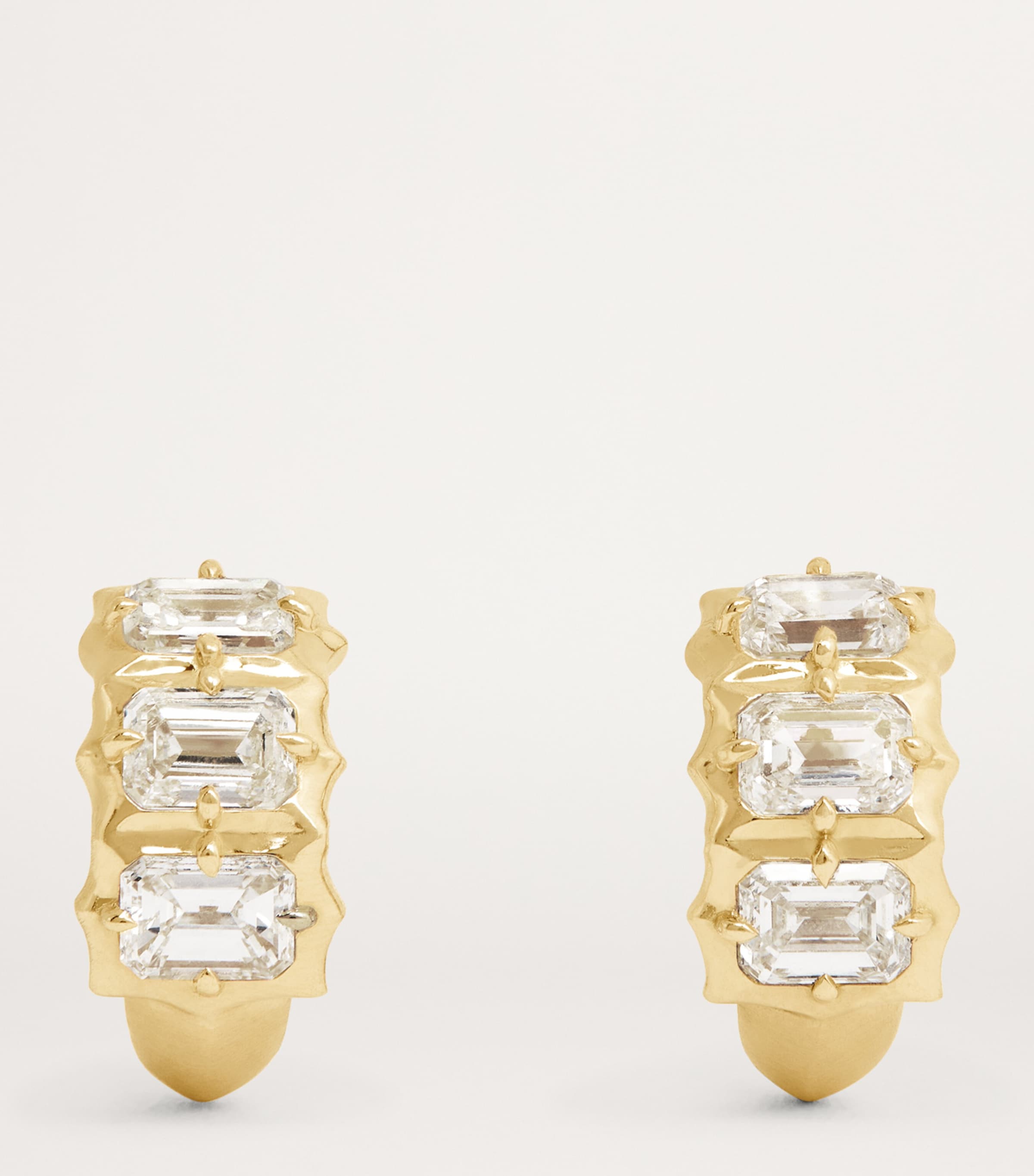 Small Yellow Gold and Diamond Alchemy Vanguard Hoop Earrings YELLOW GOLD Image 3